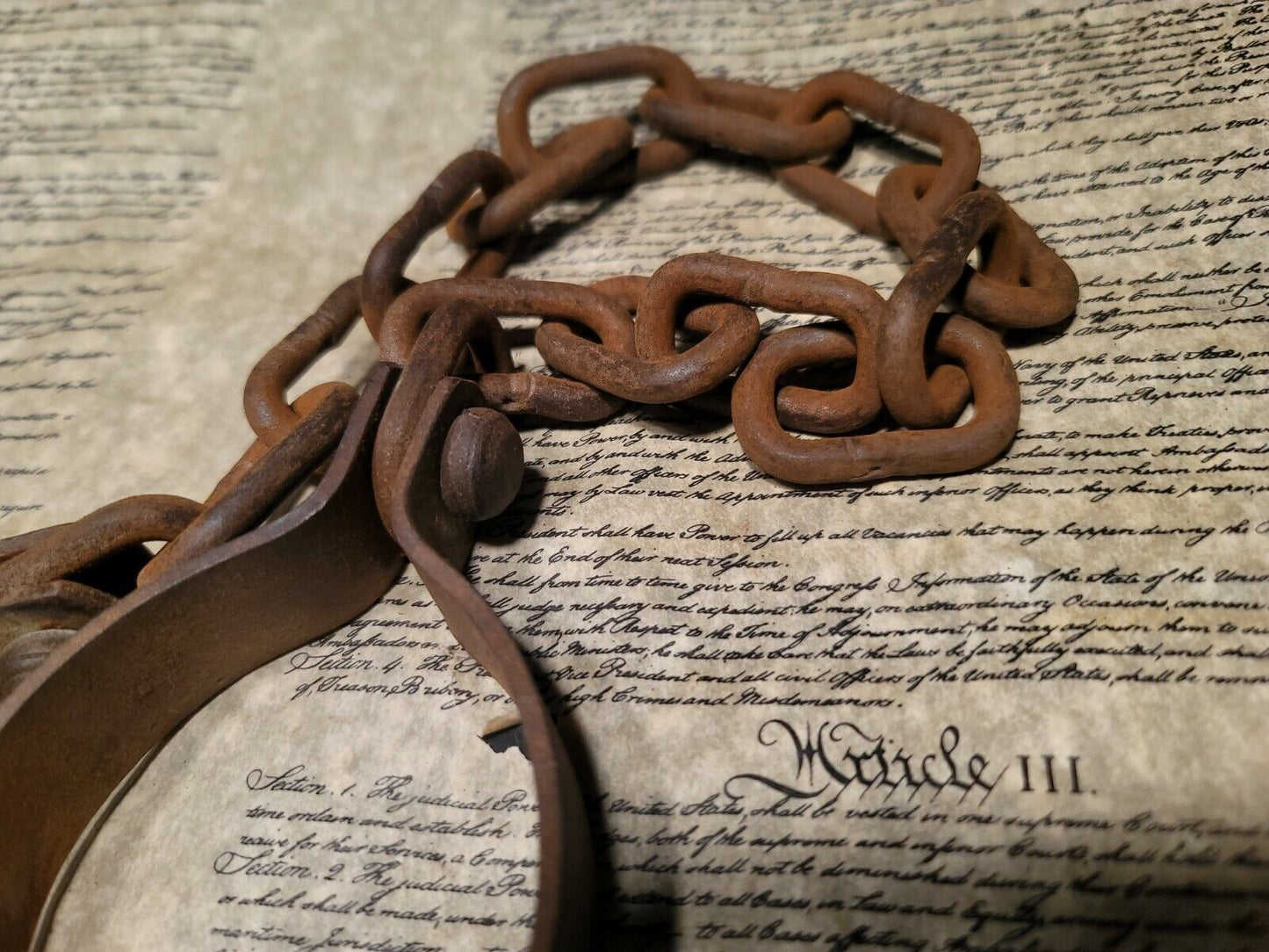 Antique Vintage Style Wrought Iron Pirate Handcuffs Shackles