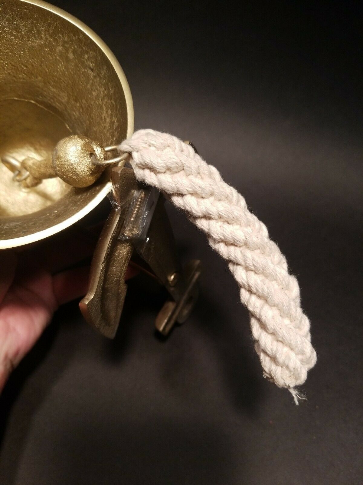 Antique Vintage Style Cast Brass Anchor Wall Mount Bell - Early Home Decor