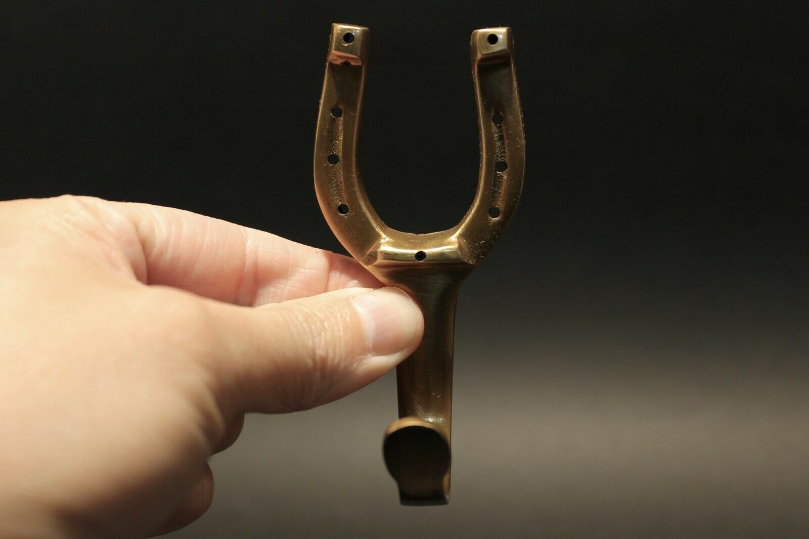 Antique Vintage Style Brass Horse Shoe Wall Hook Coat Hanger Leash Key - Early Home Decor