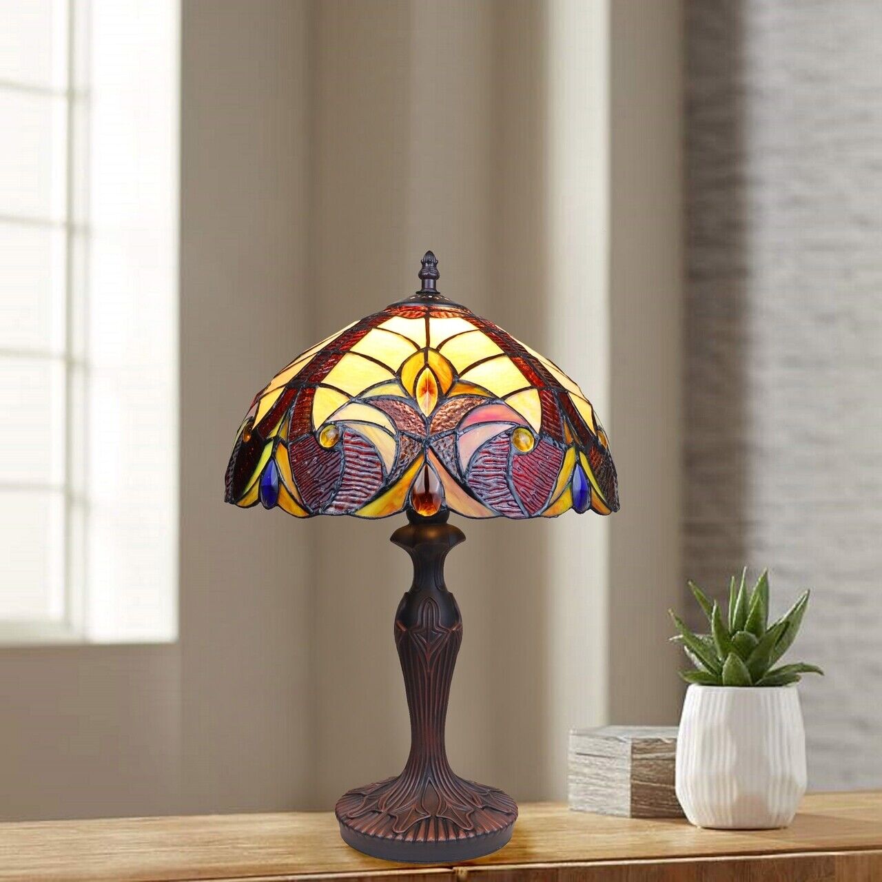 18.3" 1 light Stained Glass Table Lamp
