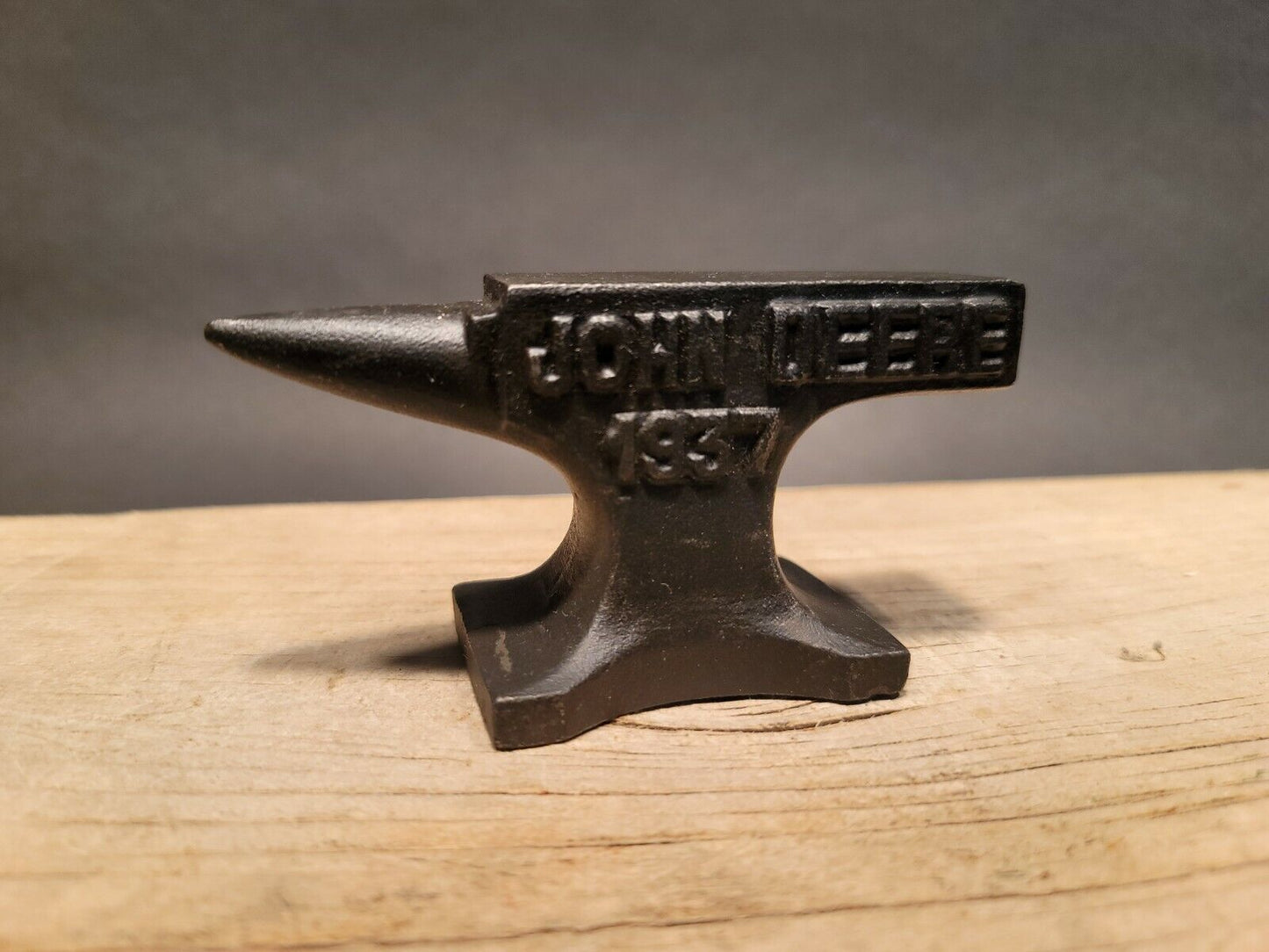 Vintage Antique Style Cast Iron "John Deere"  Miniature Anvil