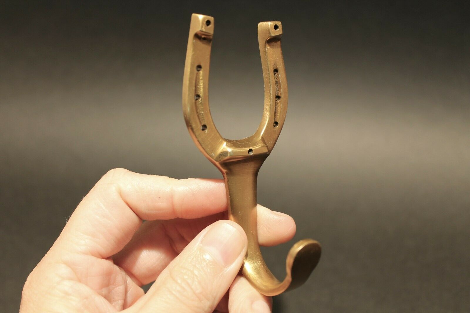 Antique Vintage Style Brass Horse Shoe Wall Hook Coat Hanger Leash Key - Early Home Decor