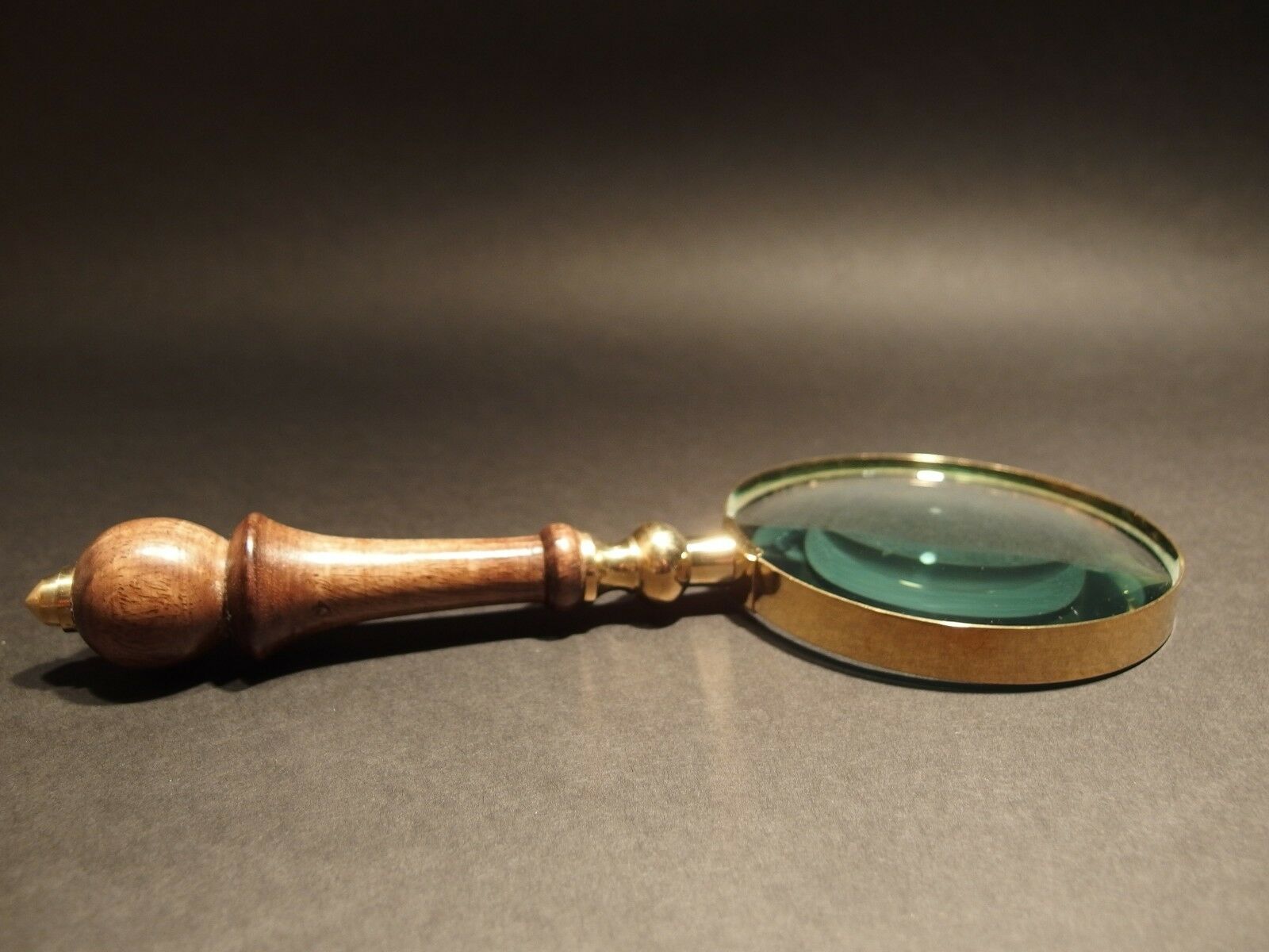 Antique Style Magnifying Glass w Wood Turned Handle - Early Home Decor