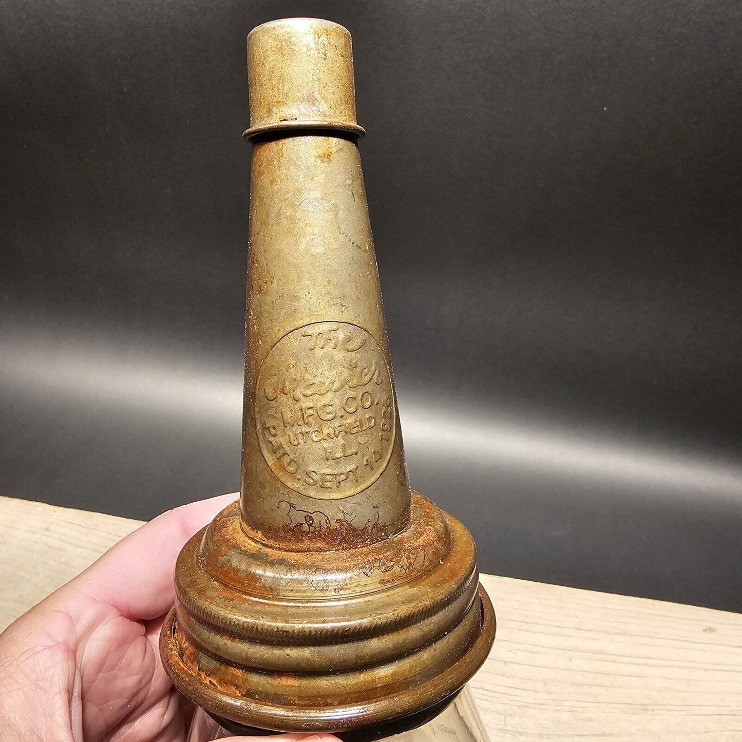 Vintage Style Texaco Glass Oil Bottle w Spout