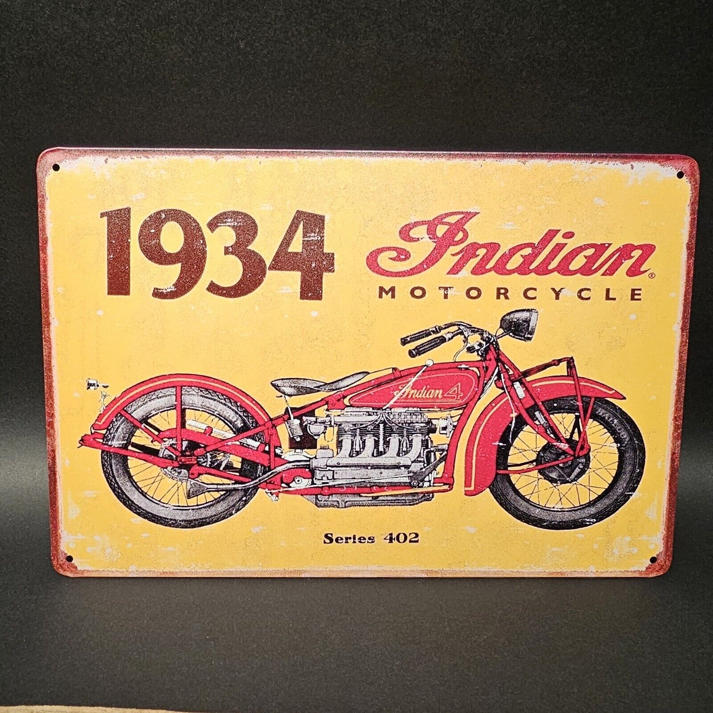 11 3/4" Metal Vintage Style Indian Motorcycle Sign
