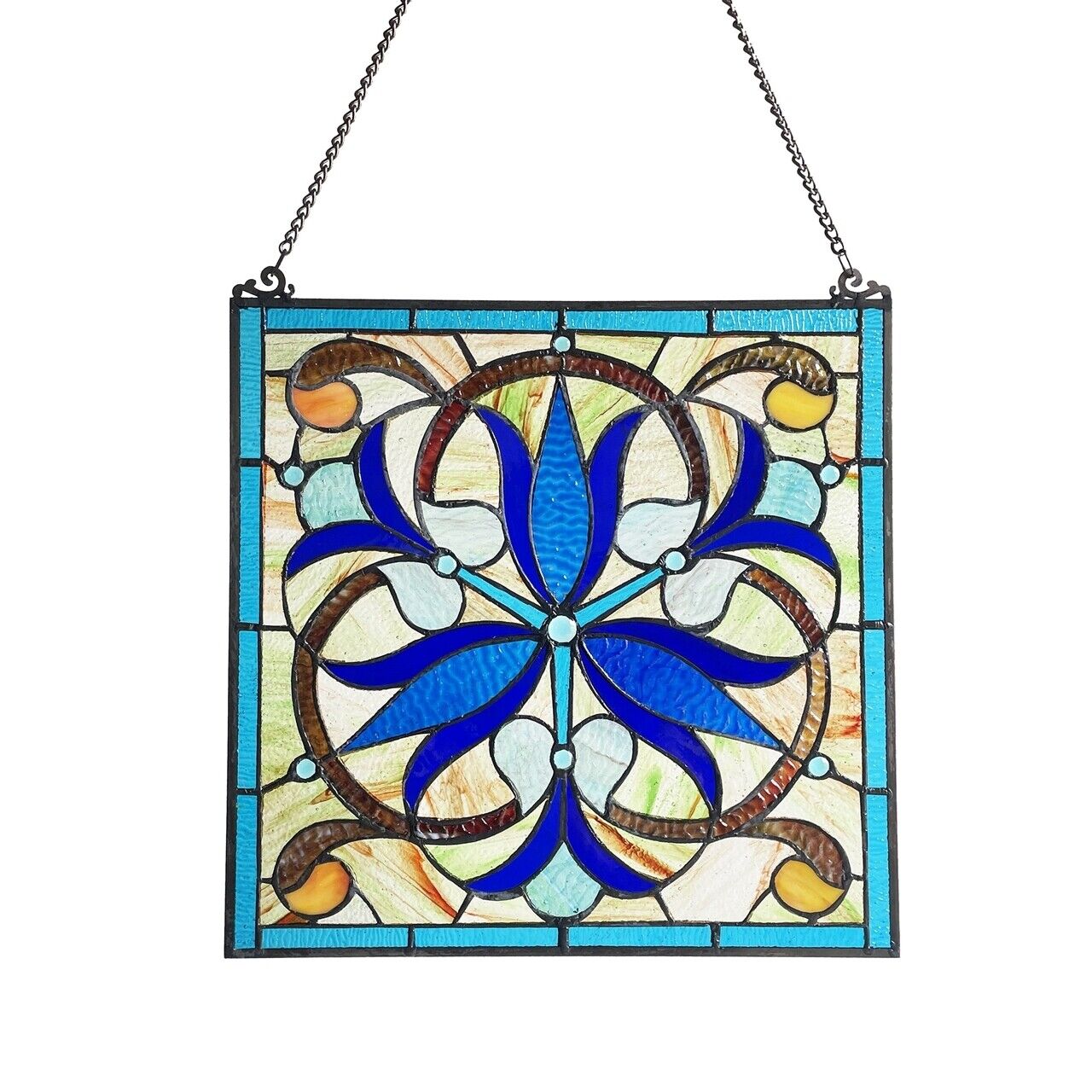 16" Stained Glass Hanging Window Pane Panel Suncatcher