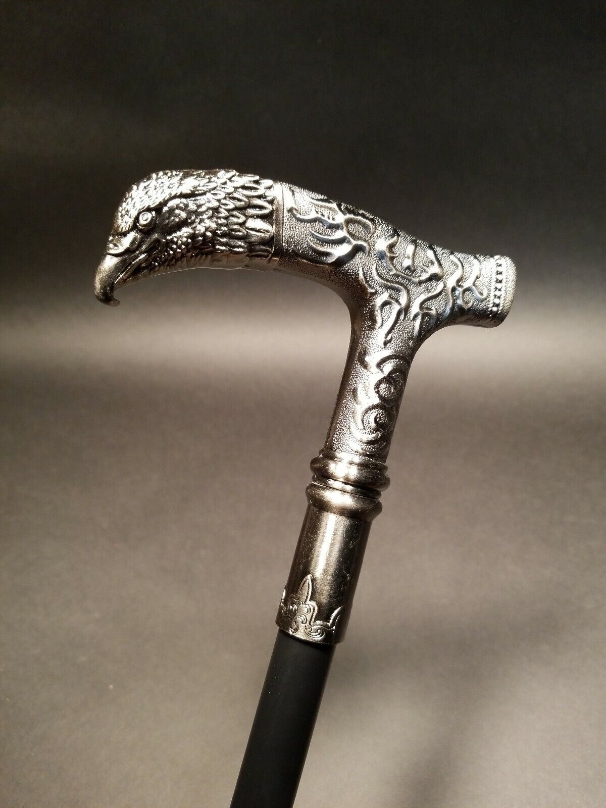 35" Vintage Antique Style Eagle Metal Walking Stick Cane