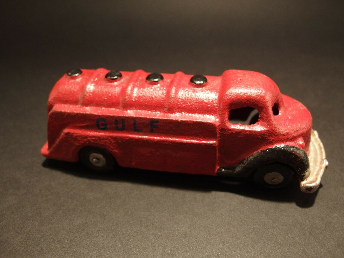 Antique Vintage Style Cast Iron Red Gulf Toy Truck Car - Early Home Decor