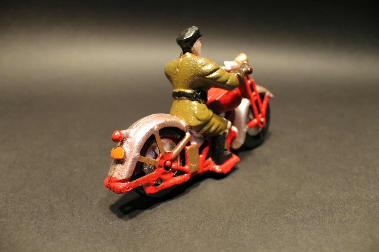 Antique Vintage Style Cast Iron Toy Motorcycle 1 Patrol Rider - Early Home Decor