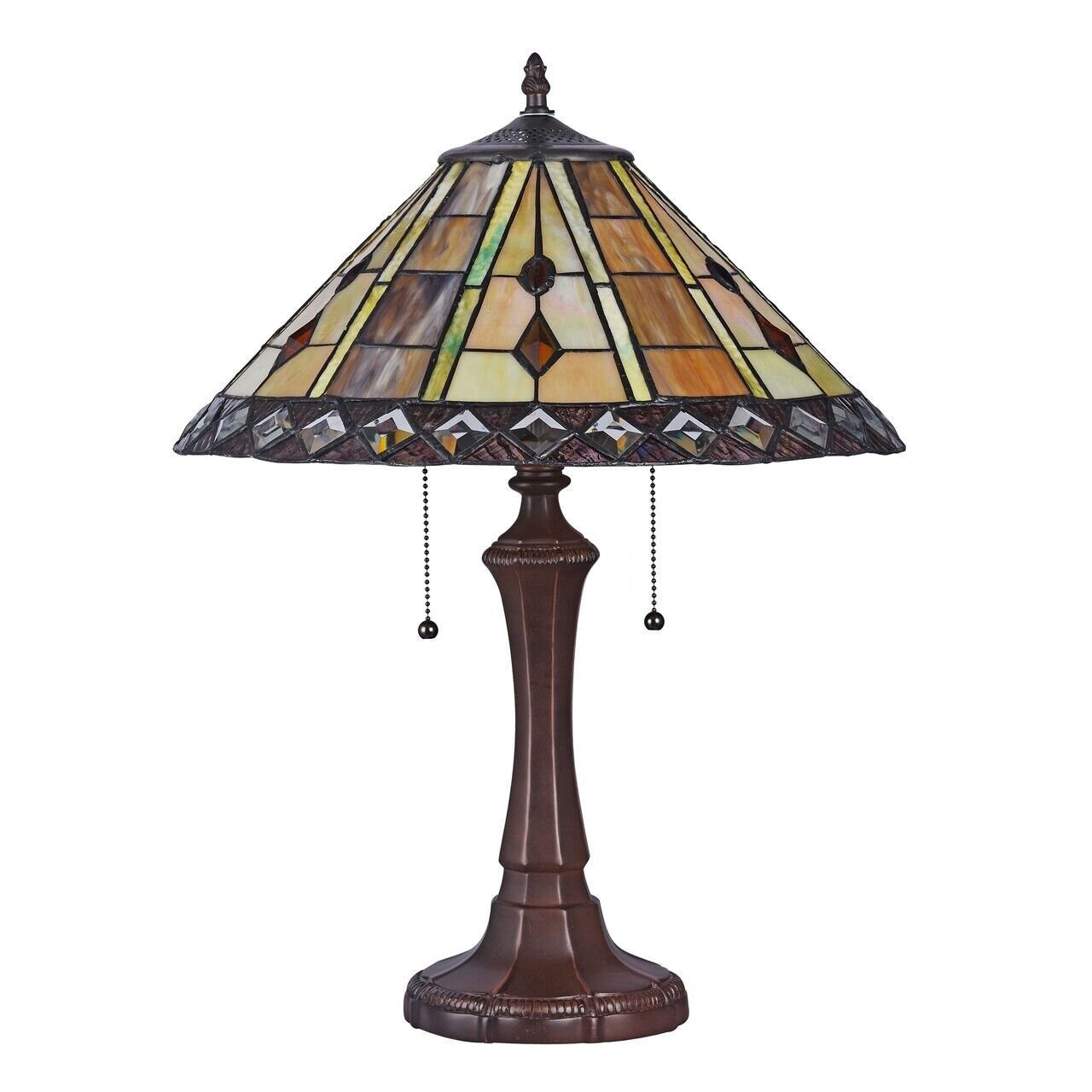21.7" Antique Vintage Style Stained Glass Table Lamp