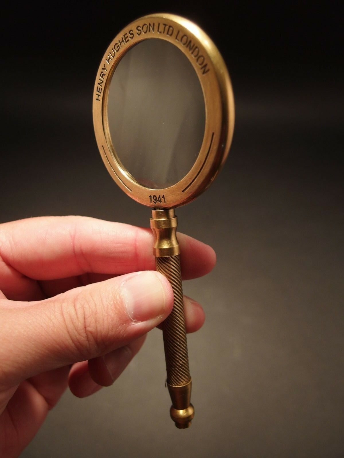 Antique Vintage Style, Brass Magnifying Glass "London 1941" - Early Home Decor