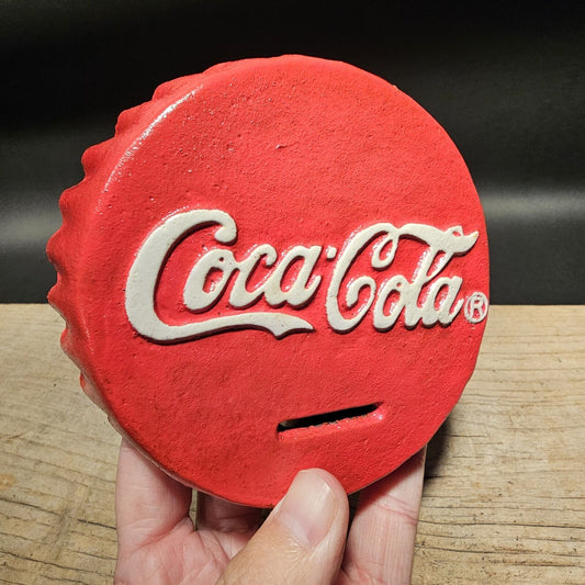 Antique Vintage Style Cast Iron Coca Cola Bottle Cap Coin Bank Atlanta Ga.