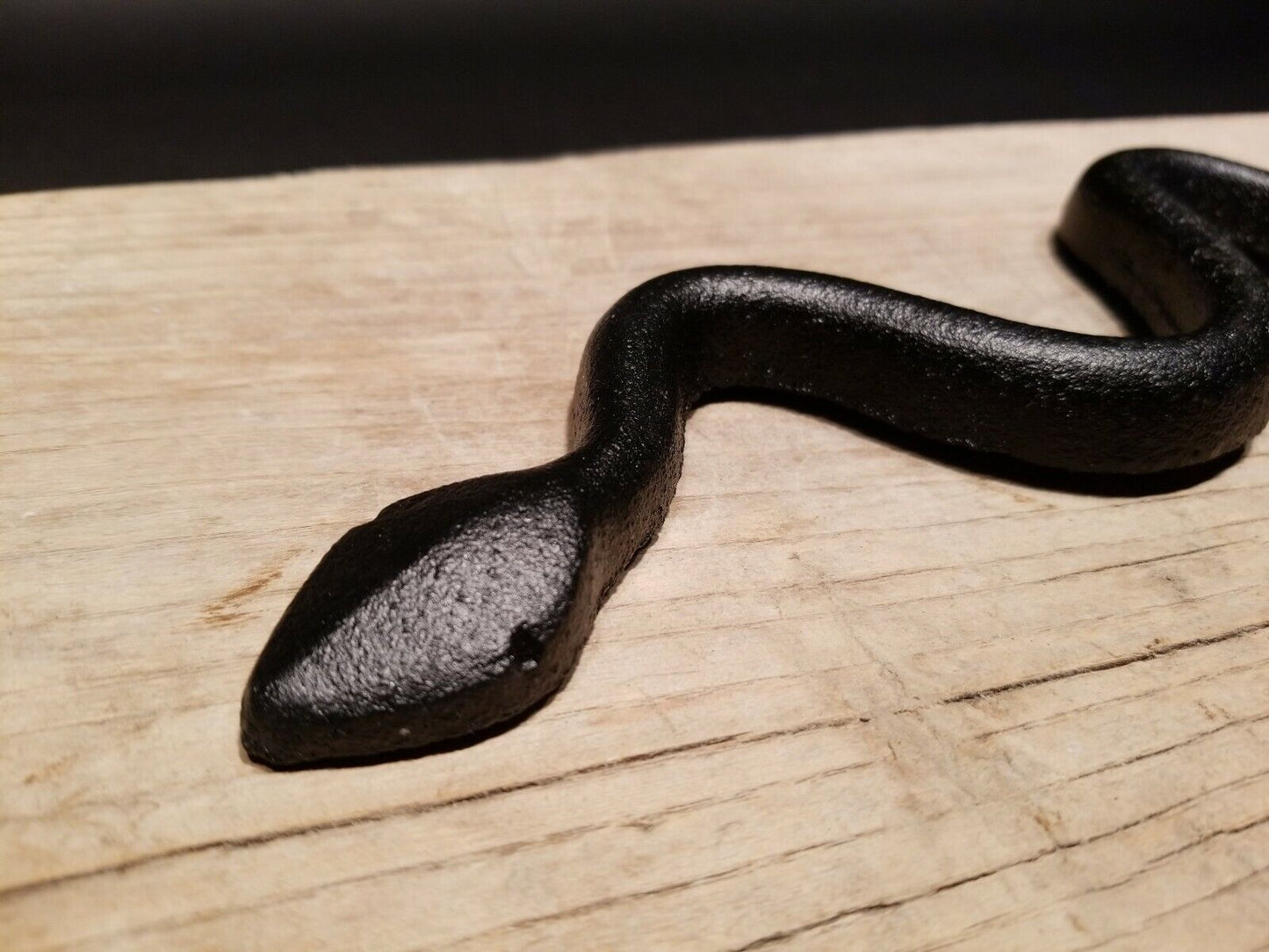 Antique Vintage Style Cast Iron Snake Good Luck Charm