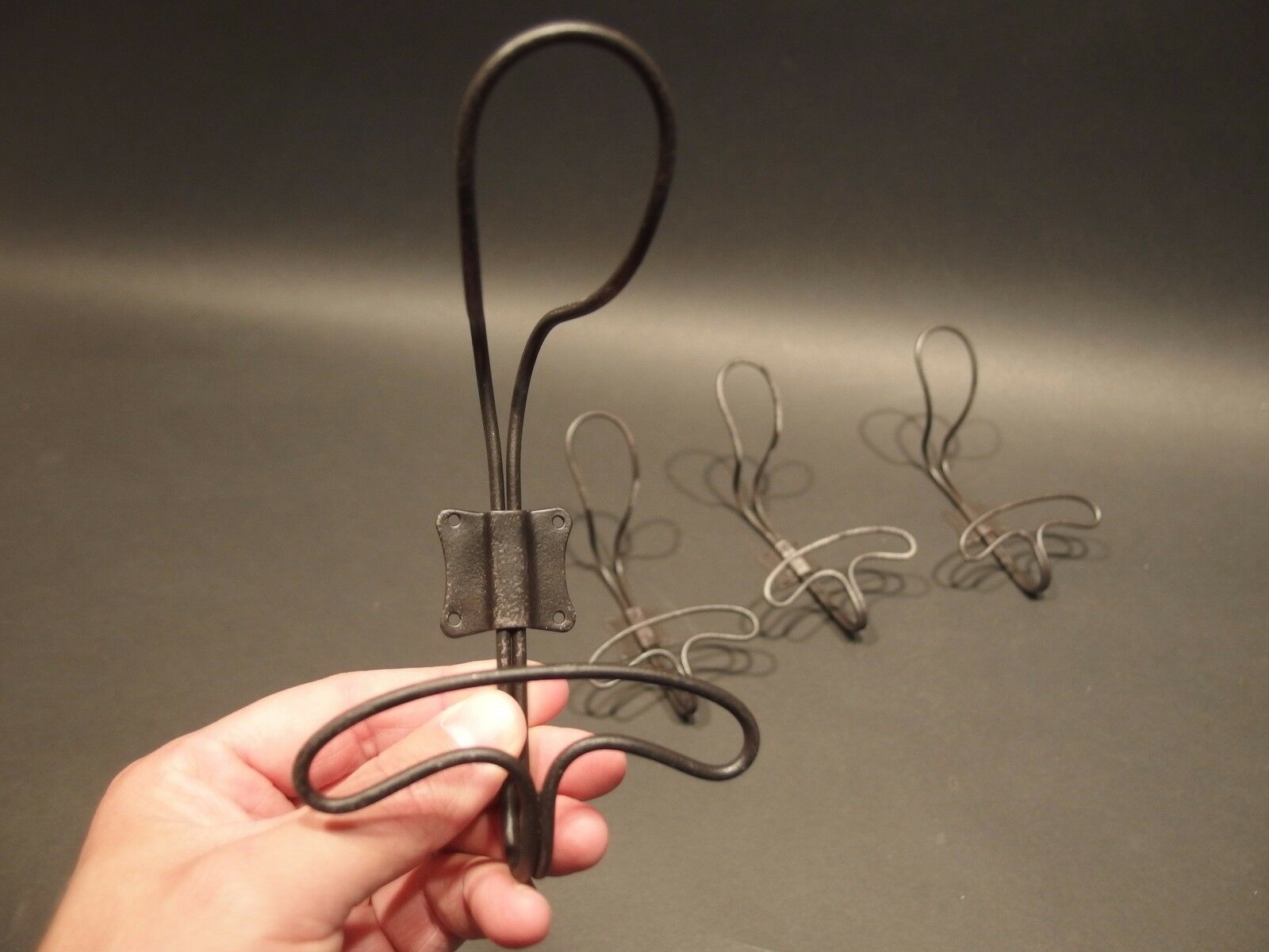 4 Antique Vintage Old Style Coat Rack Metal Wire Iron Farmhouse Bathroom Hook - Early Home Decor