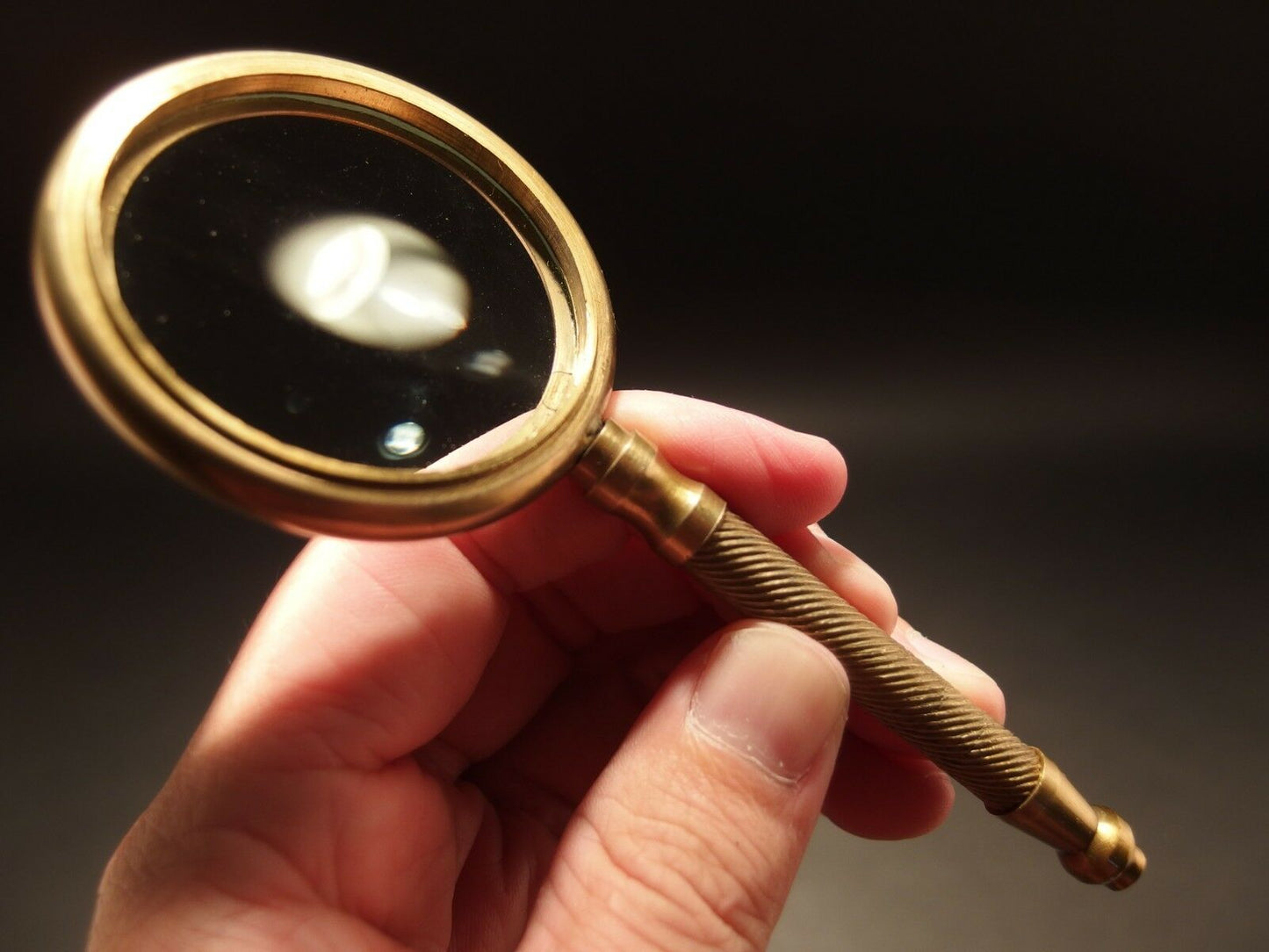 Antique Vintage Style, Brass Magnifying Glass "London 1941" - Early Home Decor