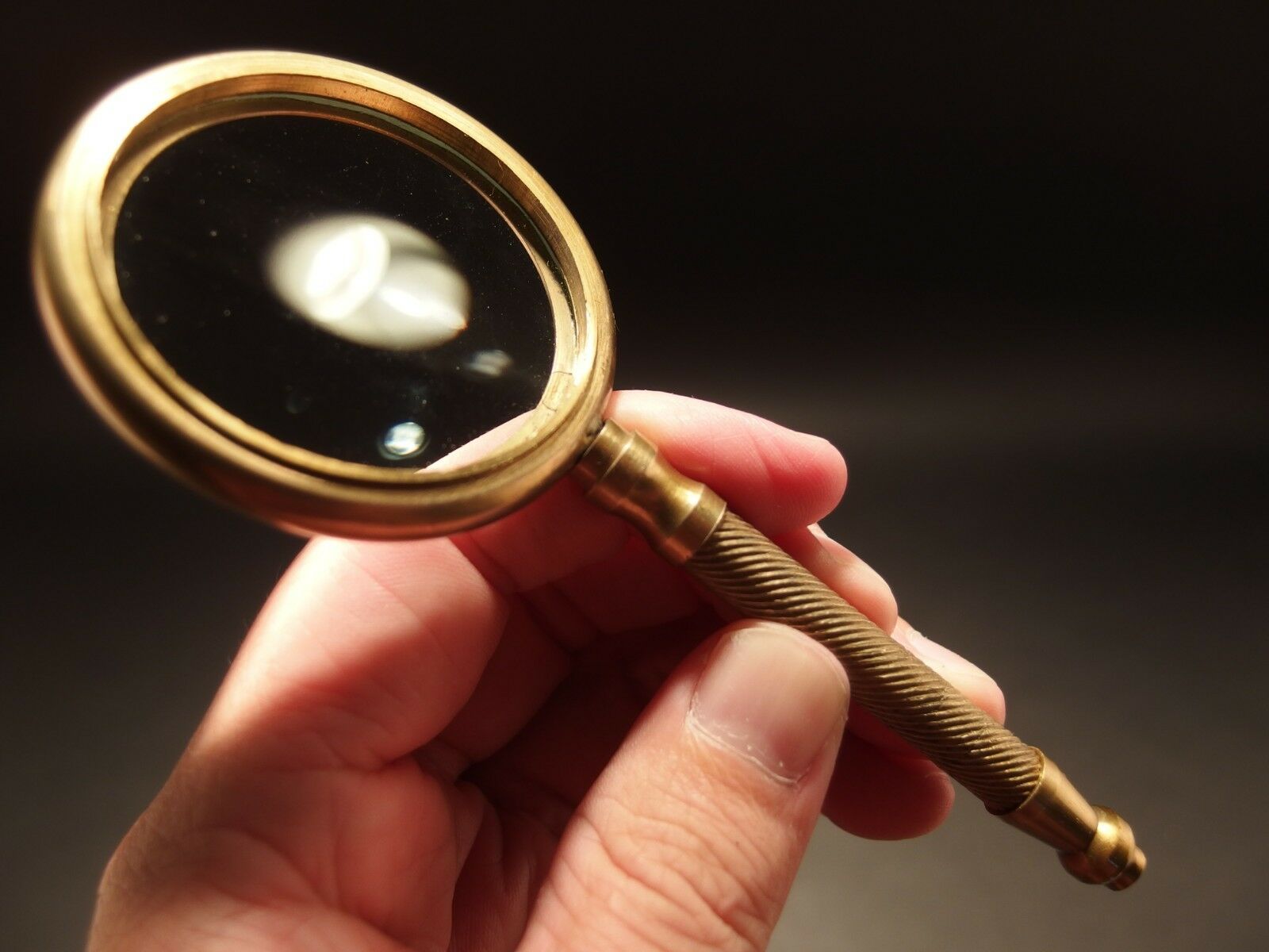Antique Vintage Style, Brass Magnifying Glass "London 1941" - Early Home Decor