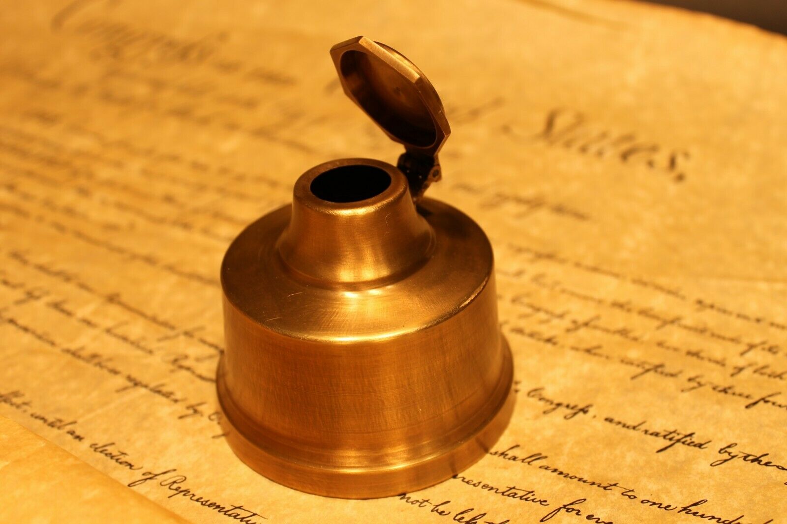 Brass Inkwell Ink pot Bottle Vintage Antique Style - Early Home Decor