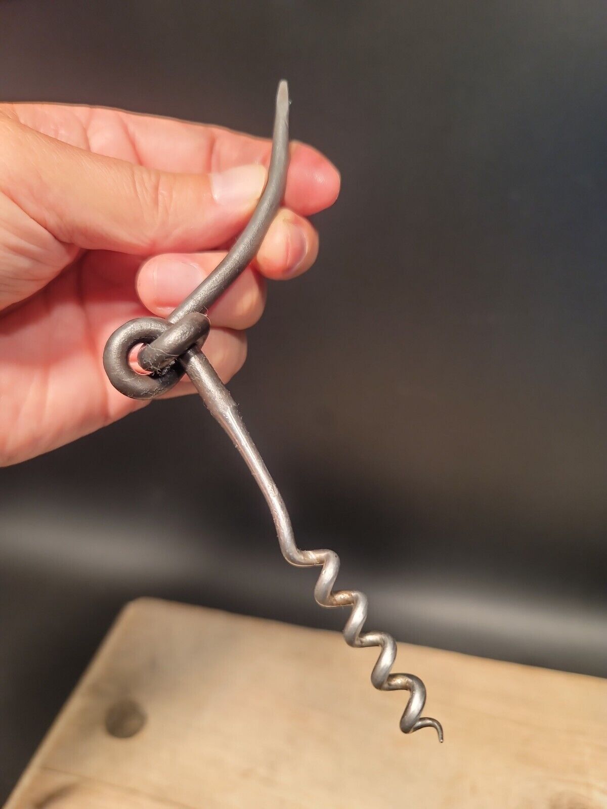 7" Primitive Antique Vintage Style Forged Iron Knot Blacksmith Corkscrew