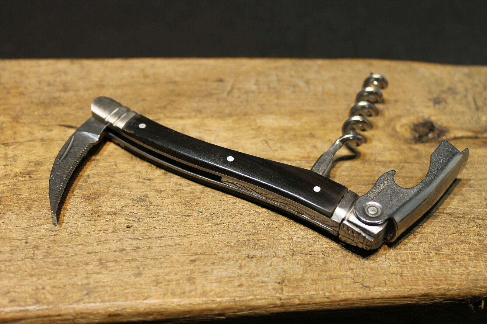 Laguiole Corkscrew with Black Horn Handles Vintage Style - Early Home Decor