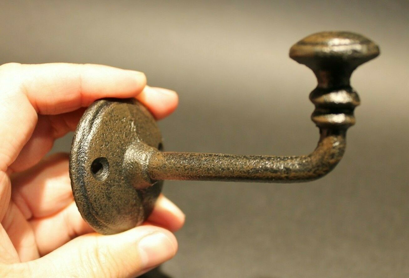Antique Vintage Style Cast Iron Wall Hook Coat Hanger Hardware - Early Home Decor