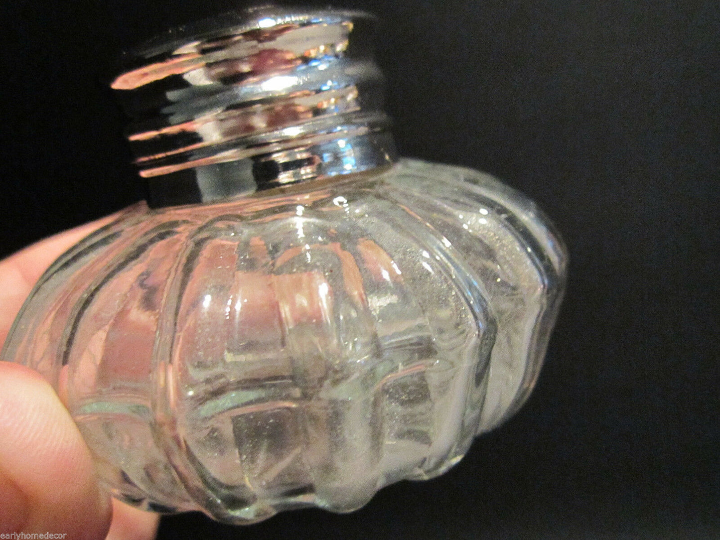Vintage Antique Style Round Clear Glass Thick Glass Inkwell Ink pot Bottle - Early Home Decor