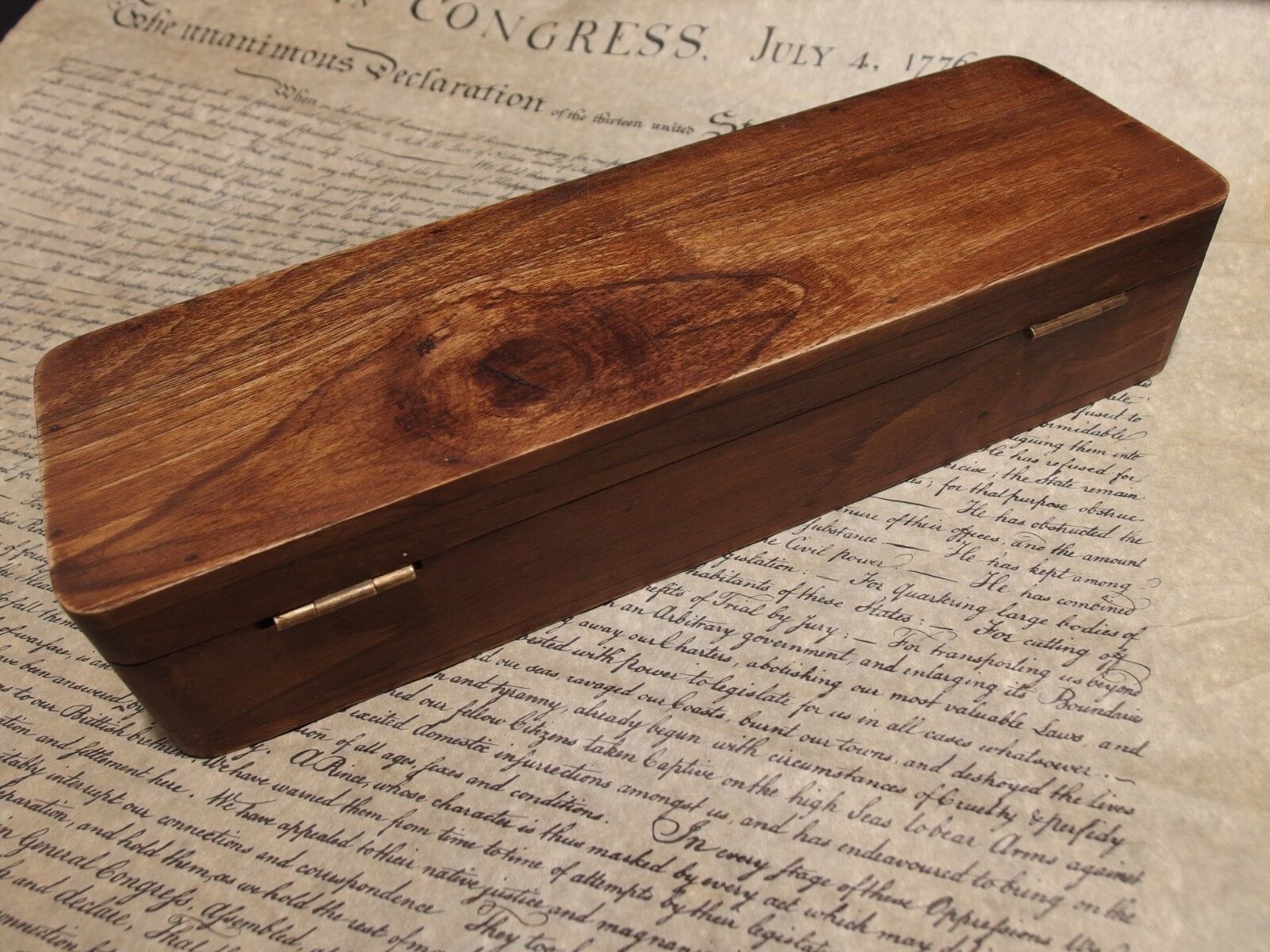Antique Vintage Style Wood Writing Box Desk Set w Inkwell 2 Feather Dip Pen Ink - Early Home Decor