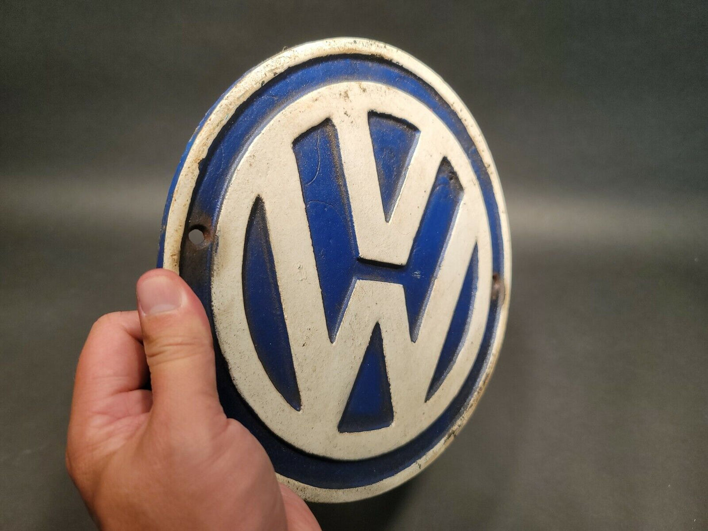 Vintage Antique Style Cast Iron VW Volkswagen Sign PLaque