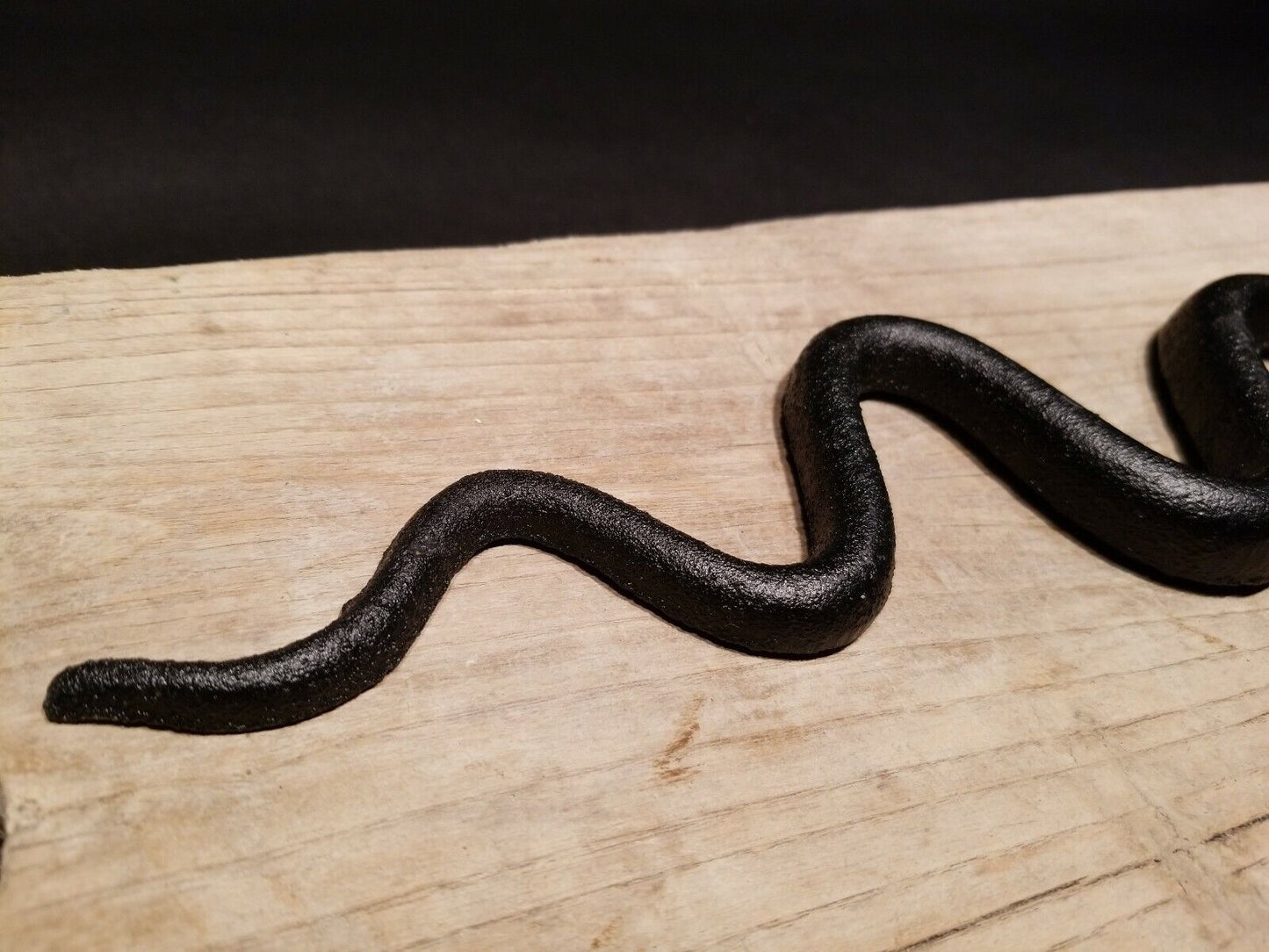 Antique Vintage Style Cast Iron Snake Good Luck Charm