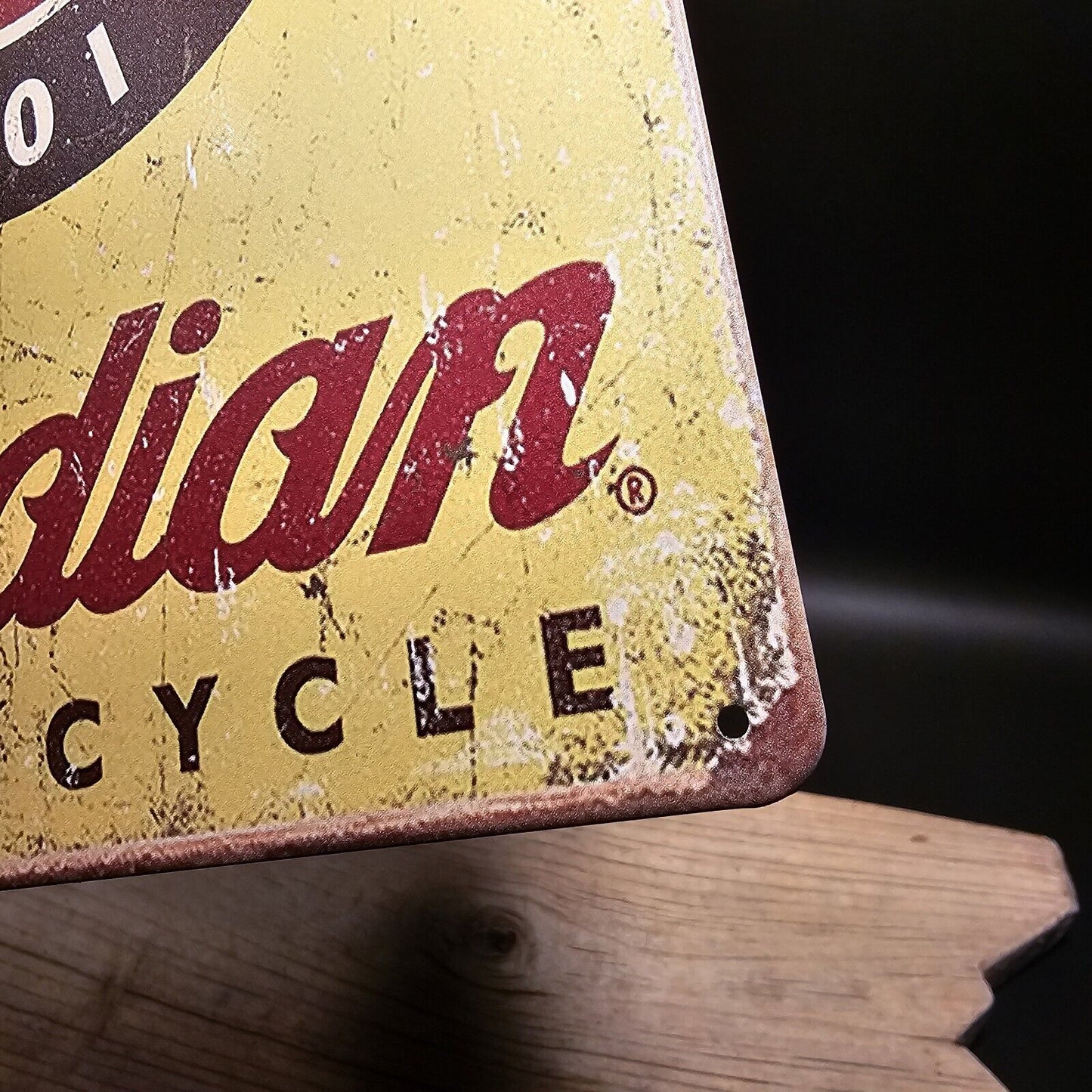 11 3/4" Metal Vintage Style Indian Motorcycle Sign