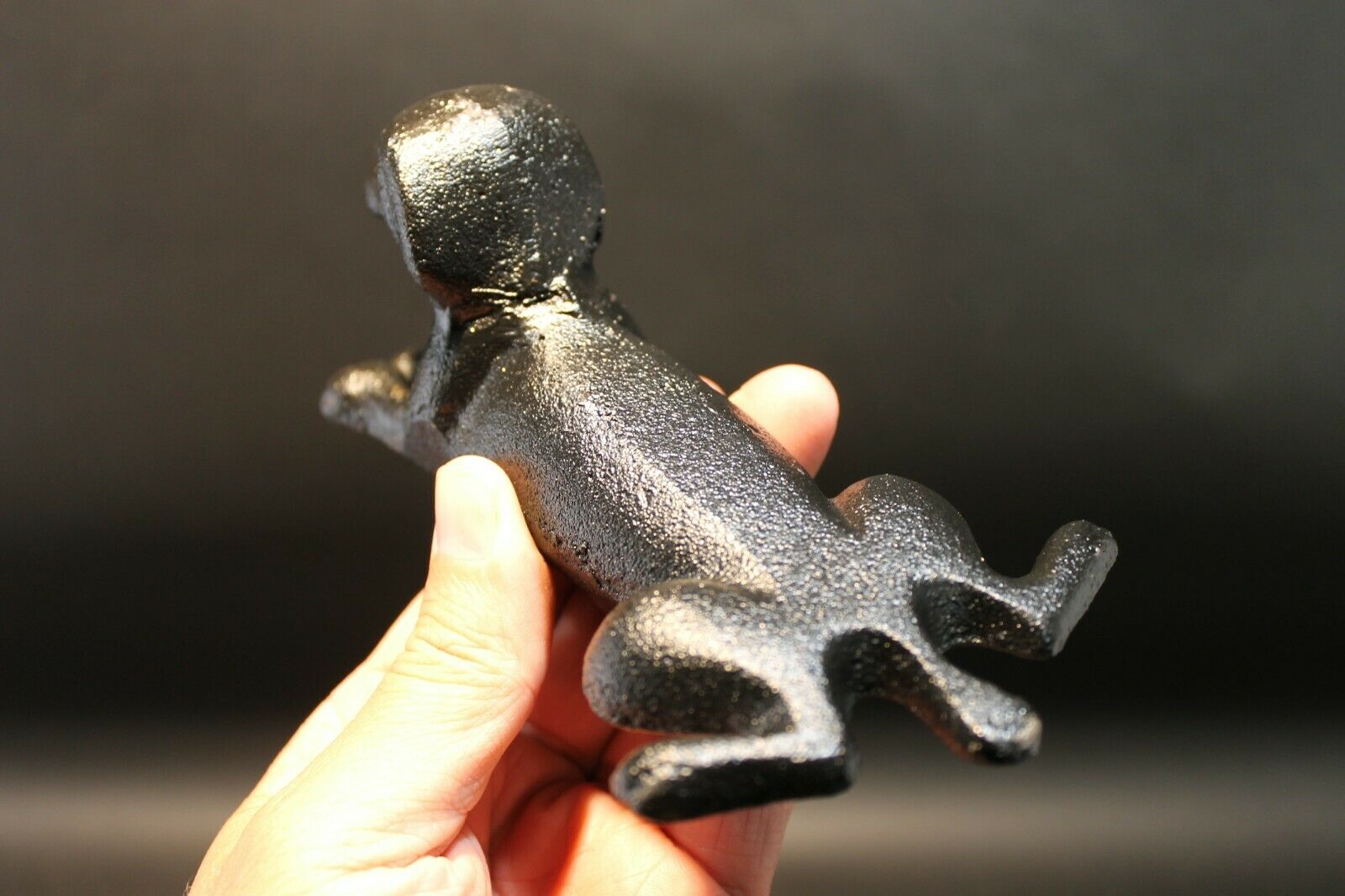 Antique Vintage Style Cast Iron Door Stop Dog Wedge Black - Early Home Decor