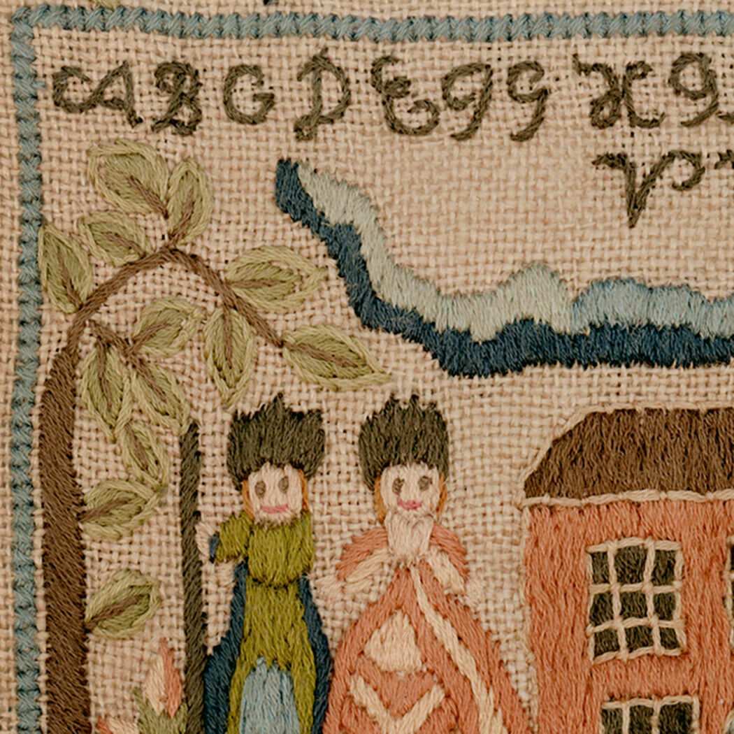 Megan Ann 1770 Antique Embroidery Needlepoint Sampler Framed PRINT