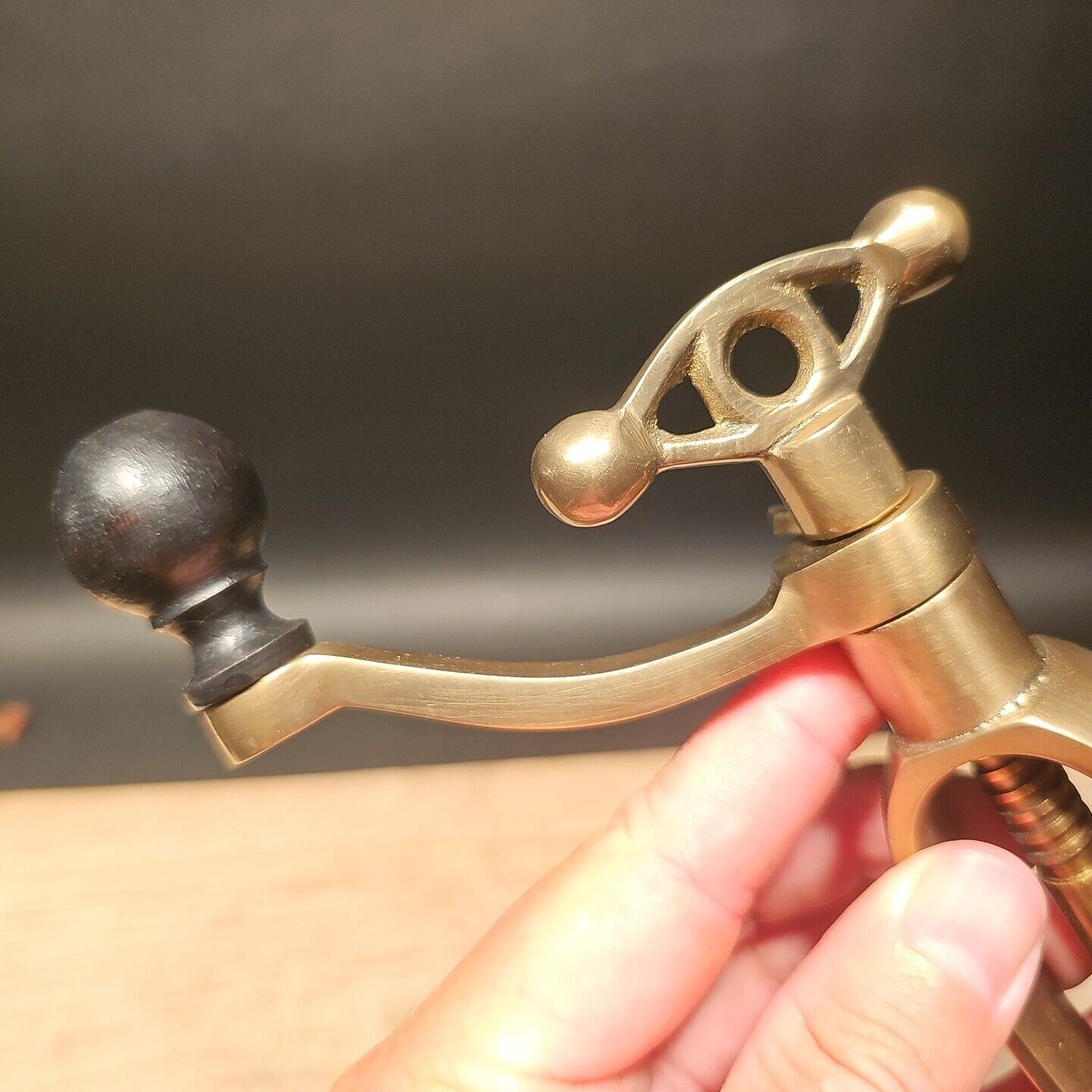 Antique Vintage Style Brass Mill Crank Corkscrew Wine Bottle Opener Gift