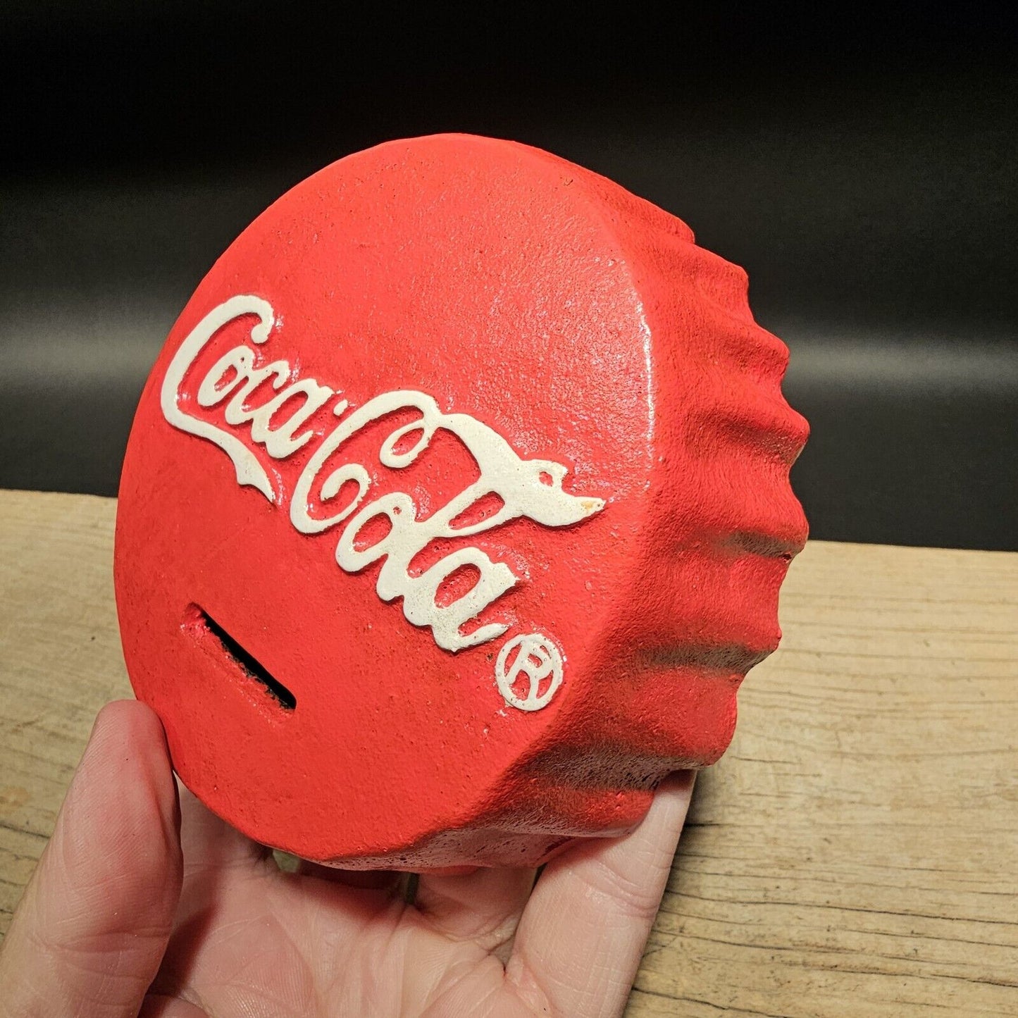 Antique Vintage Style Cast Iron Coca Cola Bottle Cap Coin Bank Atlanta Ga.