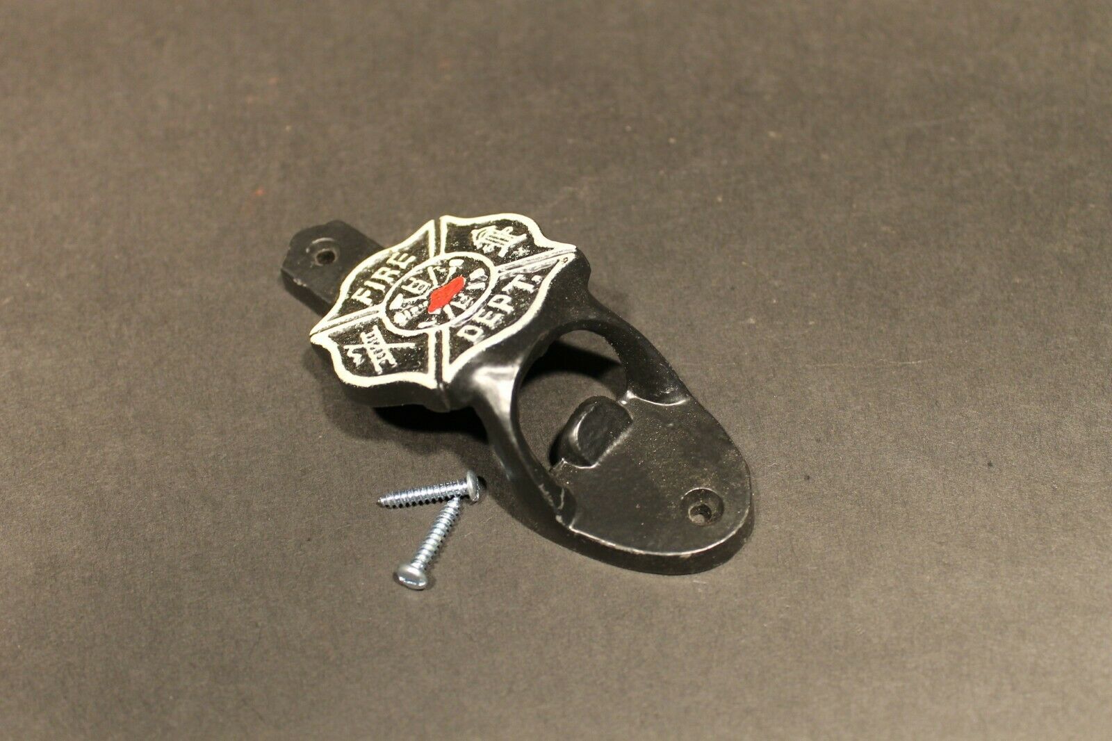 Antique Style Cast Iron Fireman Fire Fighter Wall Mount Bottle Cap Opener - Early Home Decor