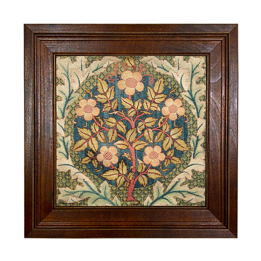 10" William Morris Flowering Embroidery Needlepoint Sampler Framed PRINT