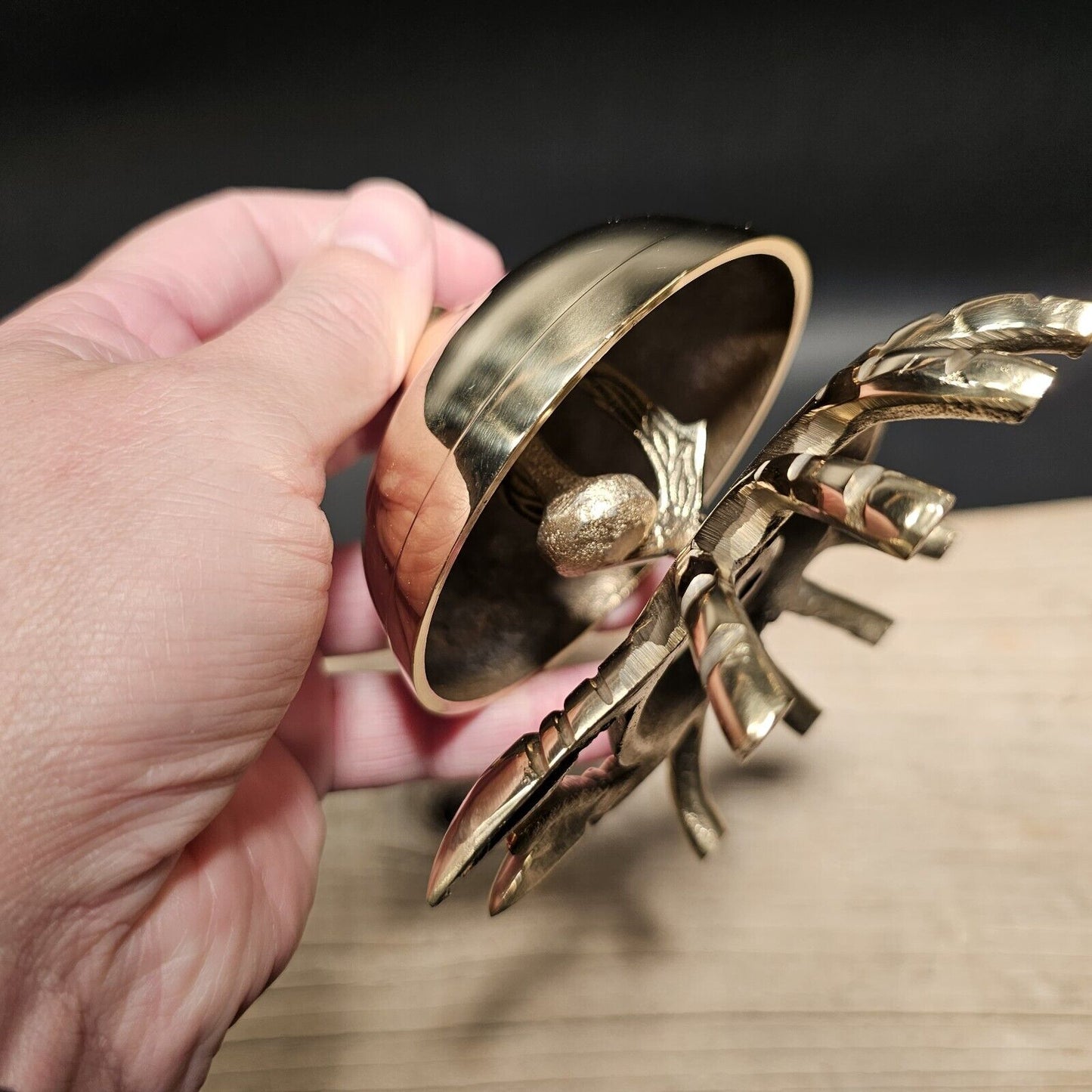 4 1/2" Antique Vintage Style Brass Coastal Crab Table Desk Bell