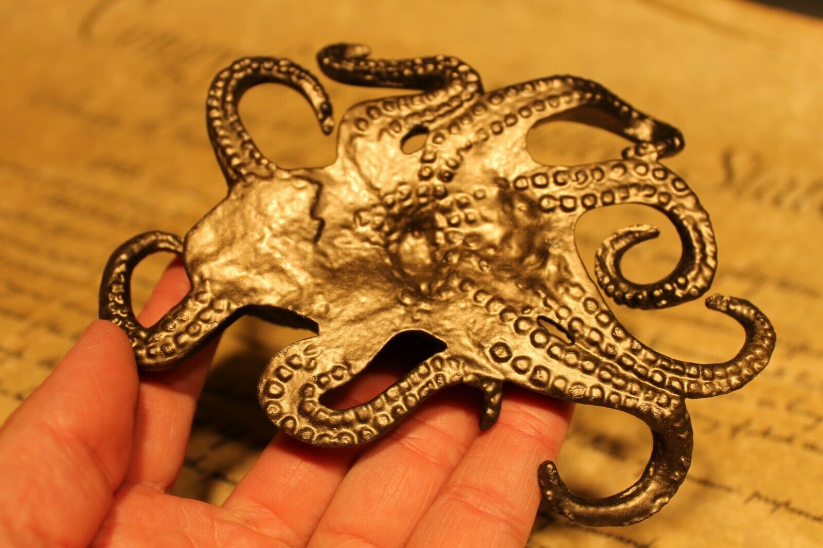 Brass Octopus Paperweight Vintage Antique Style - Early Home Decor