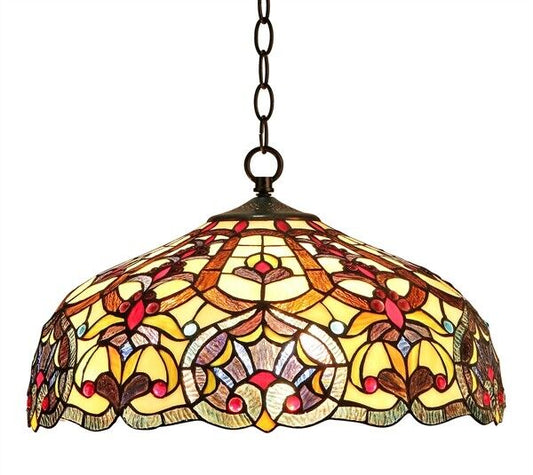 18" Stained Glass Pendant Swag Ceiling Light