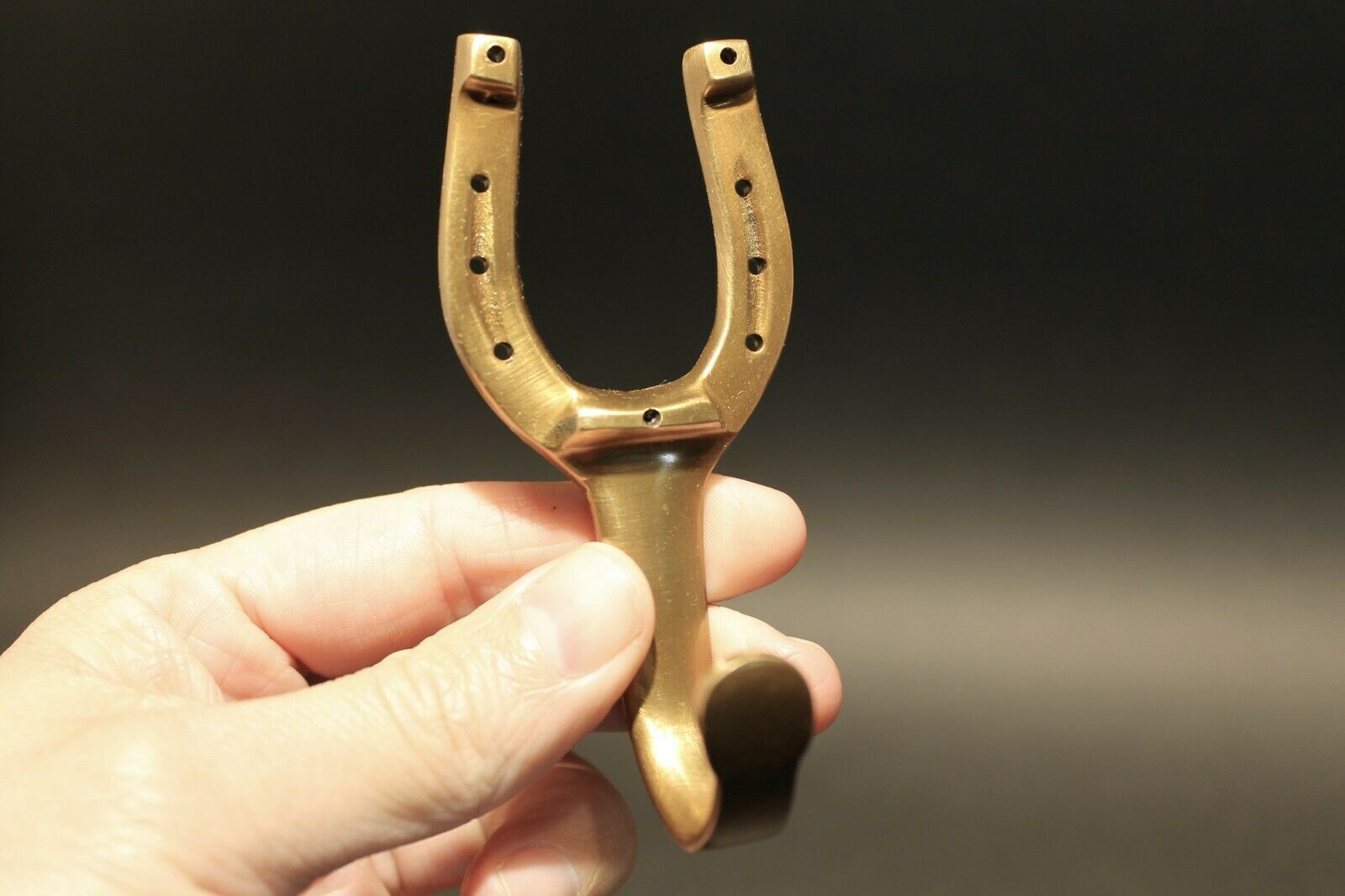 Antique Vintage Style Brass Horse Shoe Wall Hook Coat Hanger Leash Key - Early Home Decor