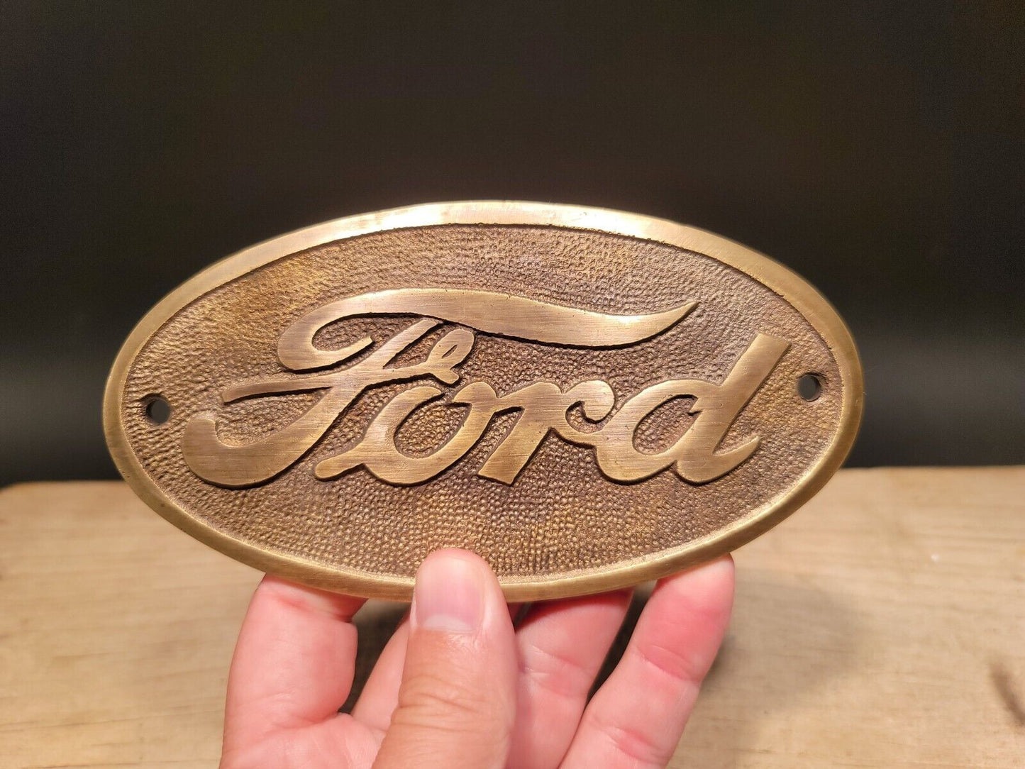 Antique Vintage Style Brass Ford Plaque
