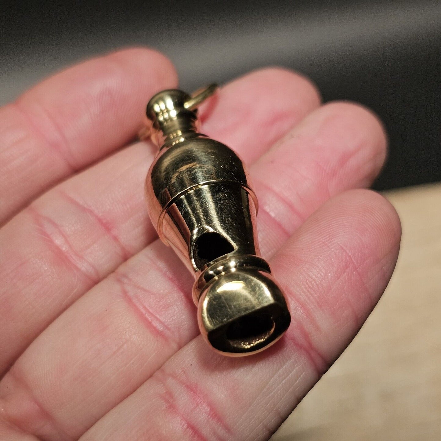 Antique Style Pear Shaped Brass Whistle