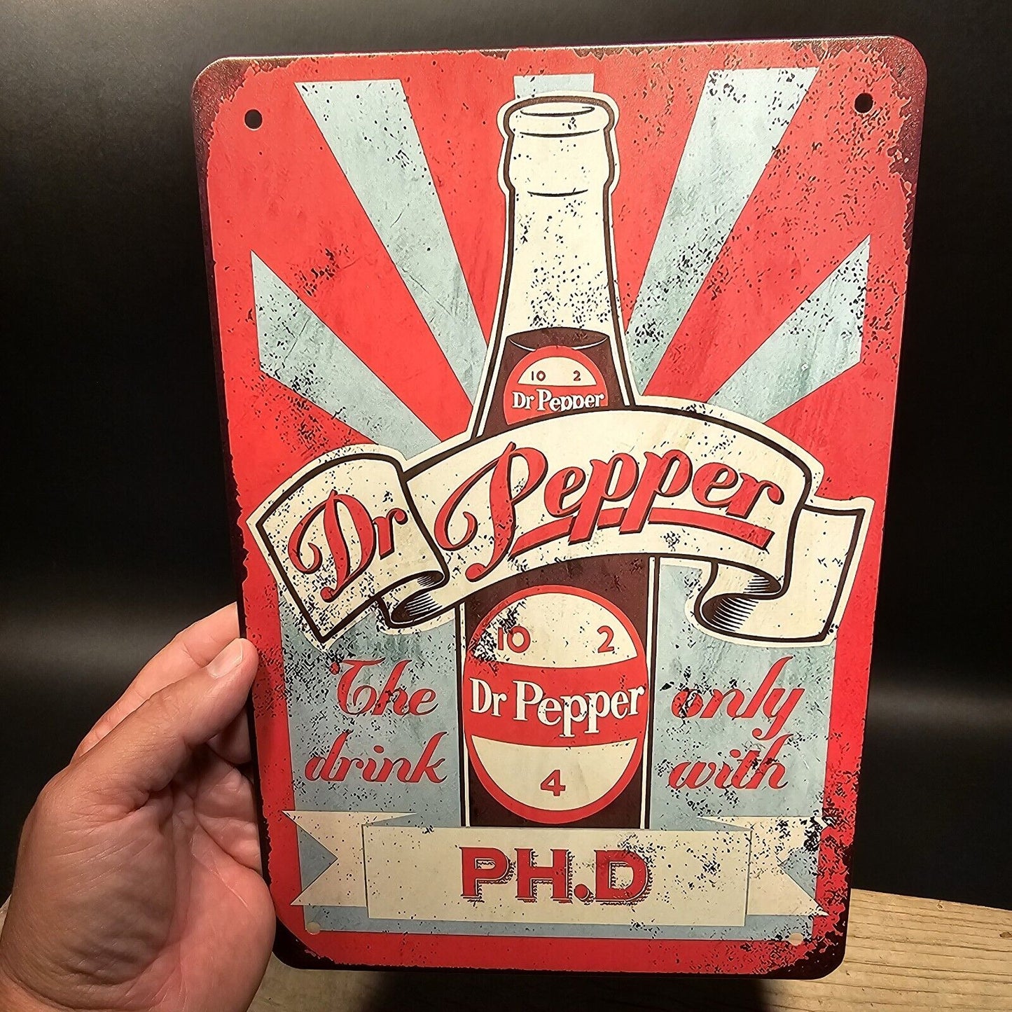 11 3/4" Metal Vintage Style Dr. Pepper Soda Decor Sign
