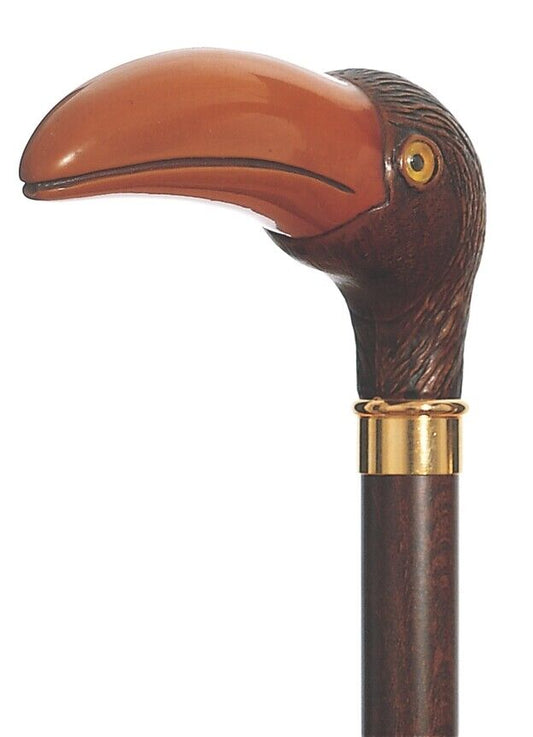 36" Antique Style Toucan Head Walking Stick Cane