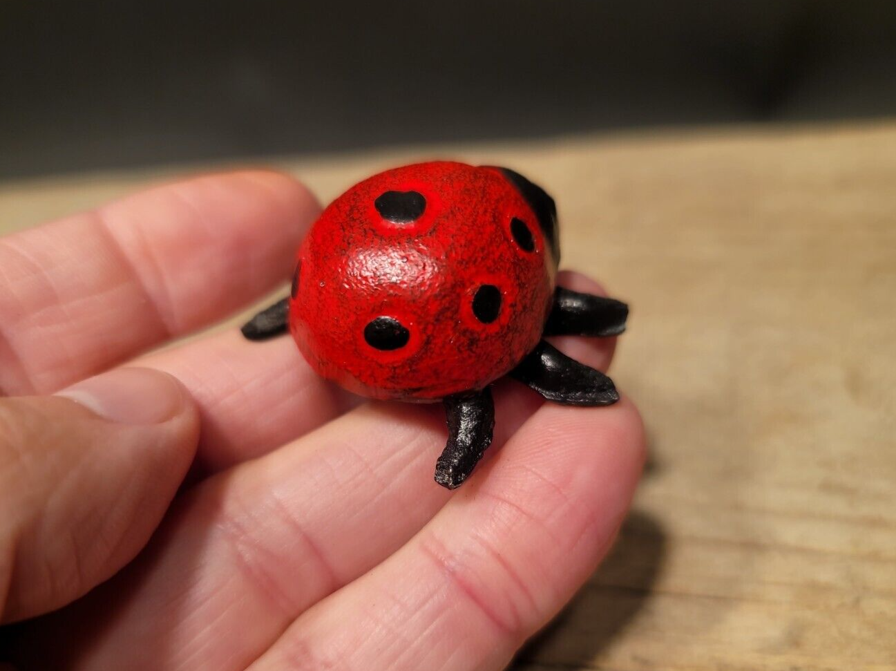 Antique Vintage Style Cast Iron Lady Bug Good Luck