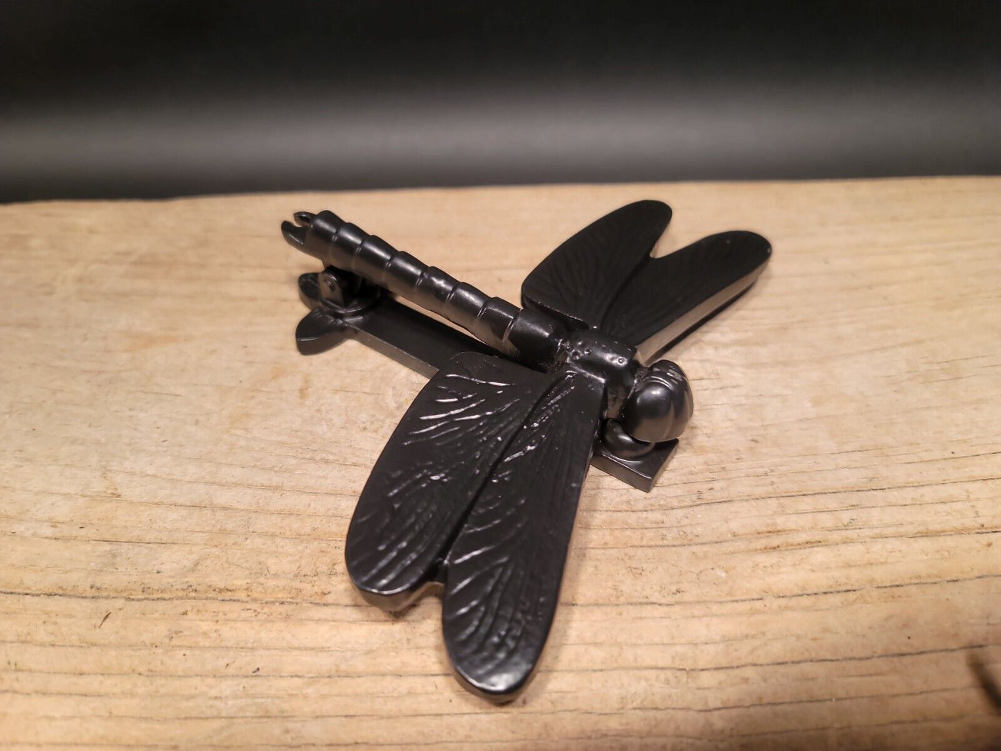 Antique Vintage Style Black Cast Iron Dragonfly Door Knocker