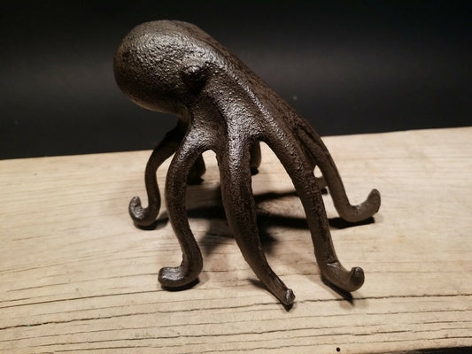 Cast Iron Octopus Phone Stand Paperweight