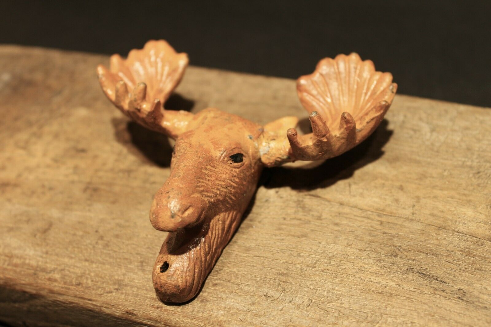 Antique Vintage Style Cast Iron Painted Moose Wall Mount Beer Bottle Opener - Early Home Decor