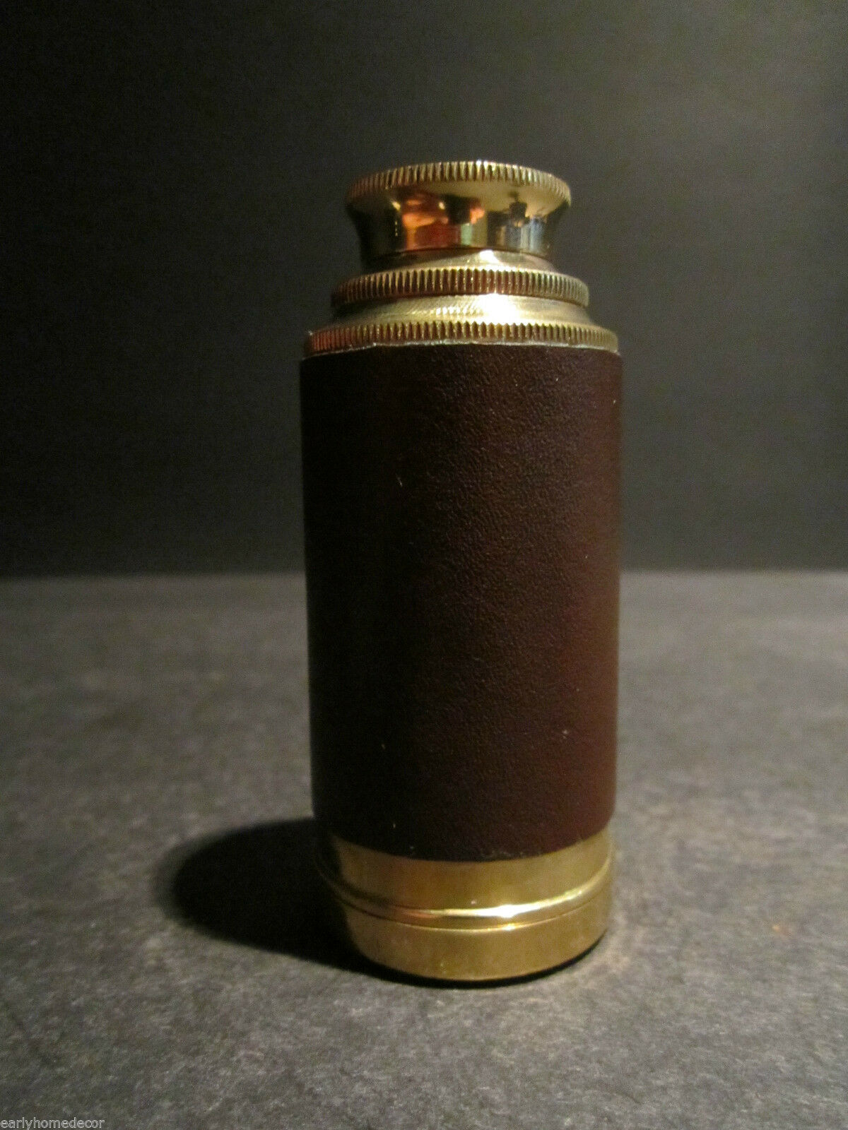 Vintage Antique Style Solid Brass & Leather Traveling Pocket Telescope - Early Home Decor