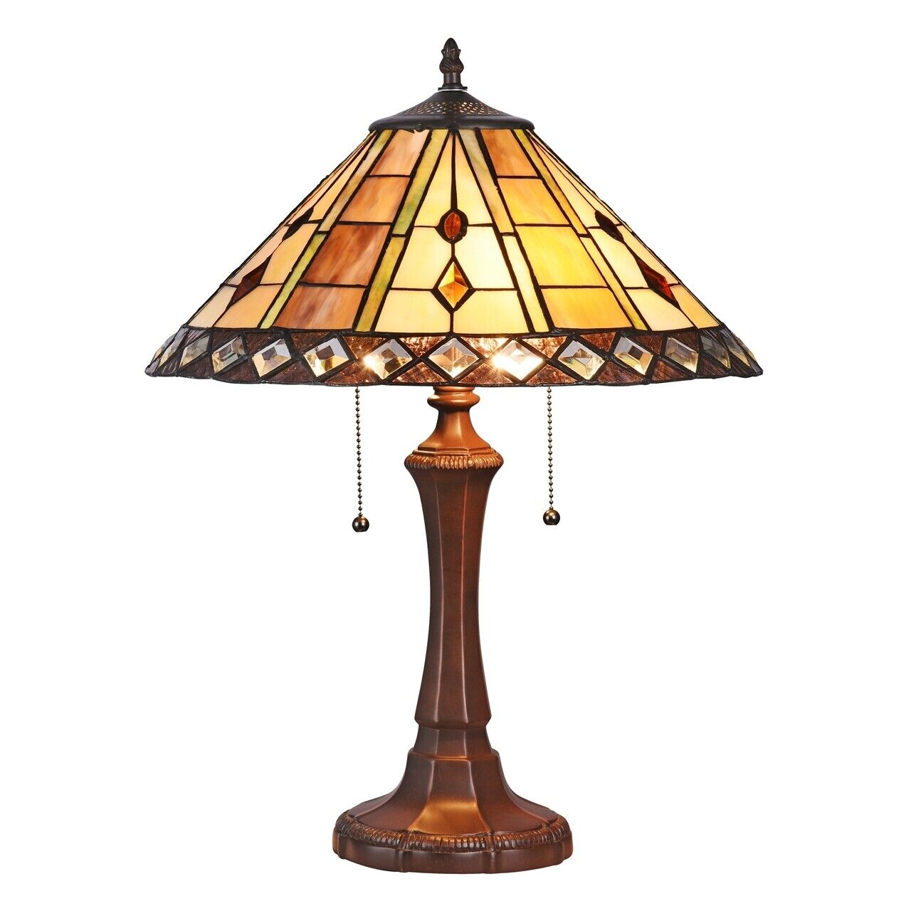 21.7" Antique Vintage Style Stained Glass Table Lamp