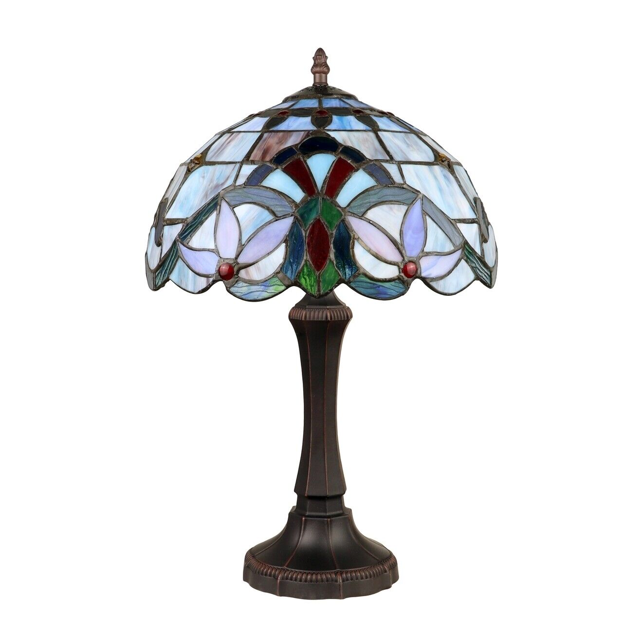 18" 1 light Antique Style Stained Glass Table Lamp